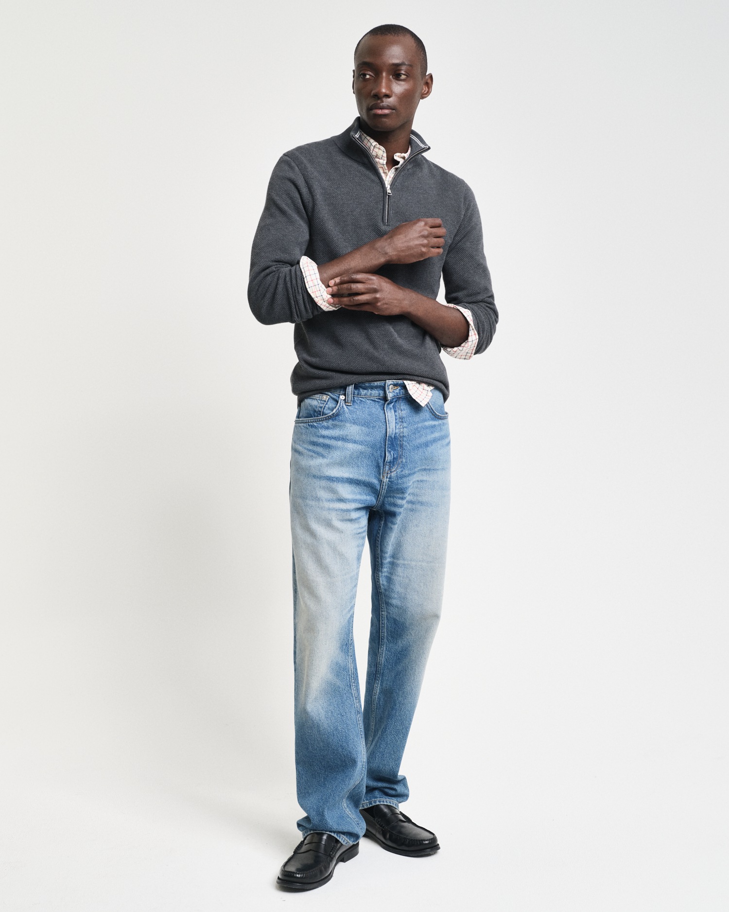 Gant Troyer »COTTON PIQUE HALF ZIP«, mit Piqué-Struktur