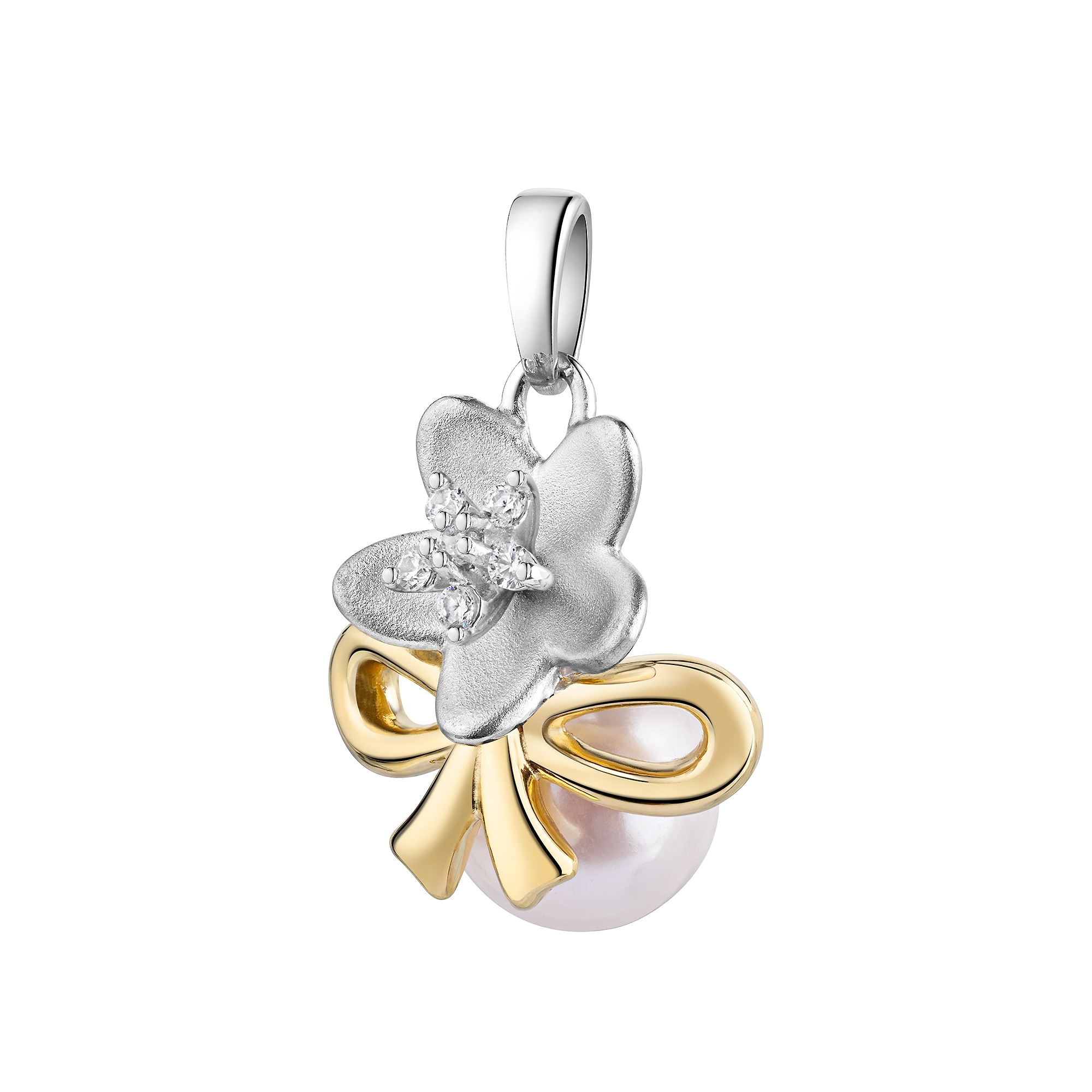 CELESTA Kette mit Anhänger »925/- Sterling Silber zweifarbig Perle«