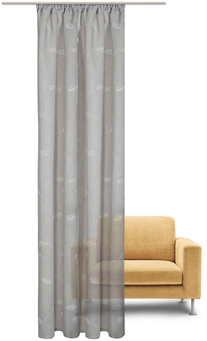 Gerster Gardine "Nelli" Kräuselband 1 Stk. tlg. Fertigschal - nature line günstig online kaufen