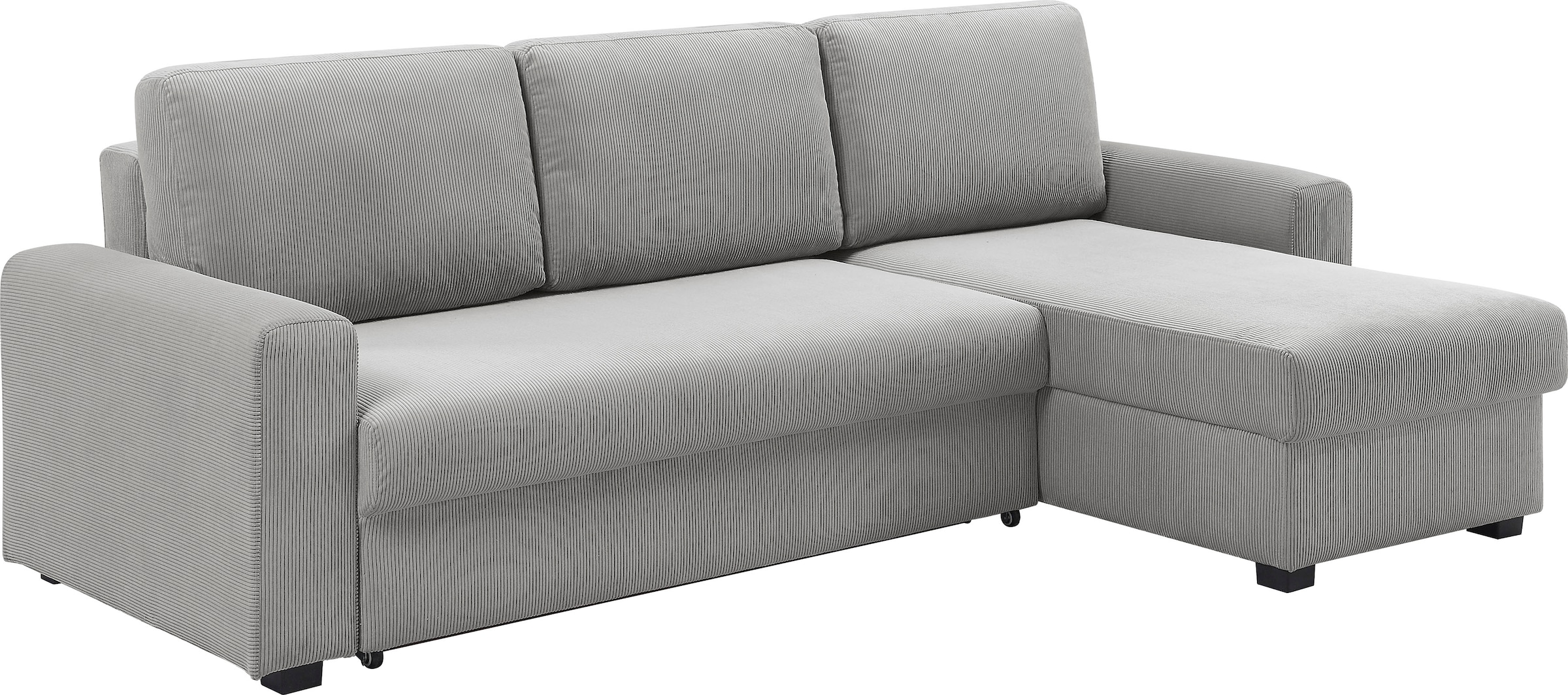 ATLANTIC home collection Ecksofa »Dublin L-Form«, Bettfunktion und Bettkasten, Recamiere links oder rechts montierbar