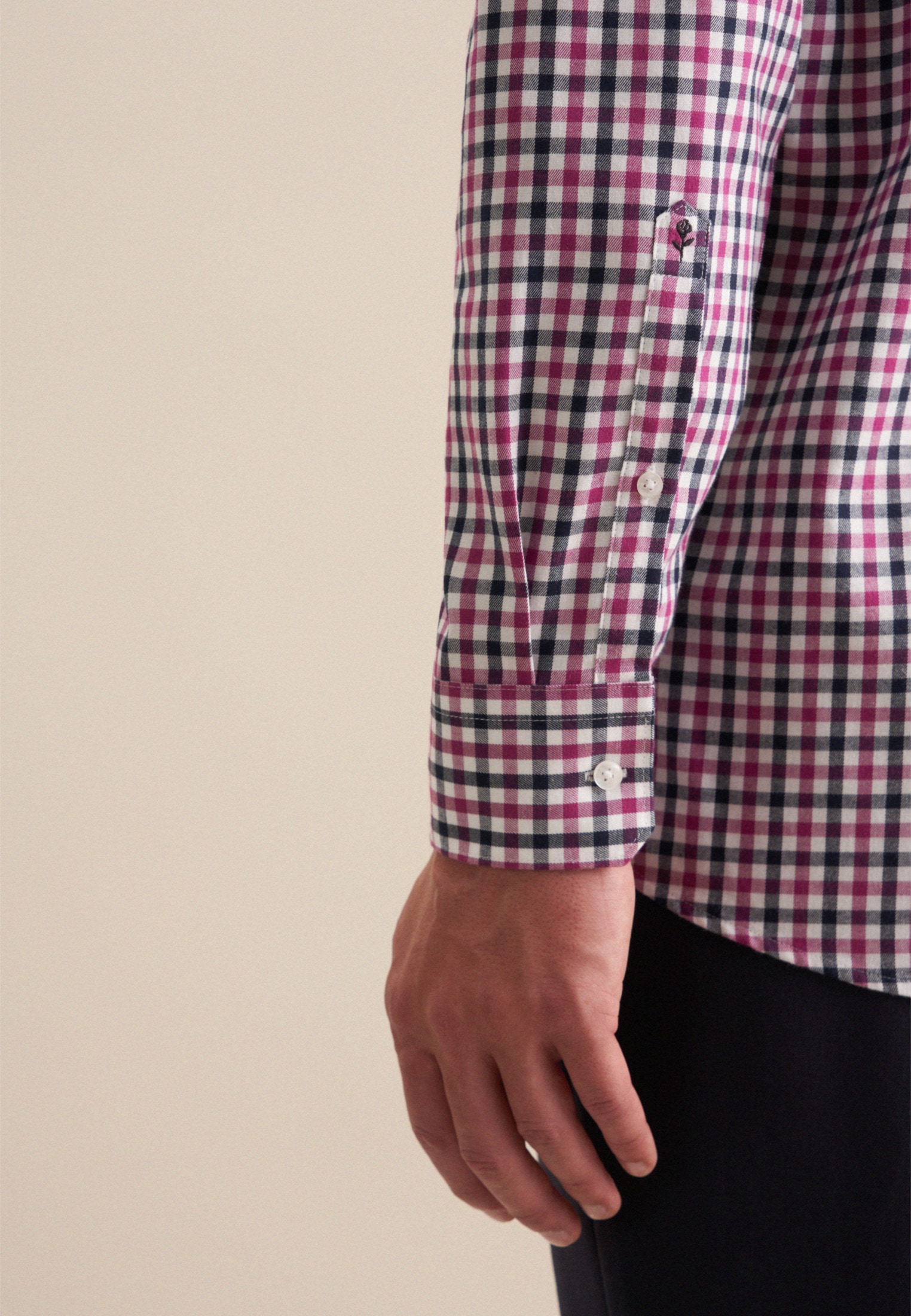 seidensticker Flanellhemd »Comfort«, Comfort Langarm Button-Down-Kragen Karo