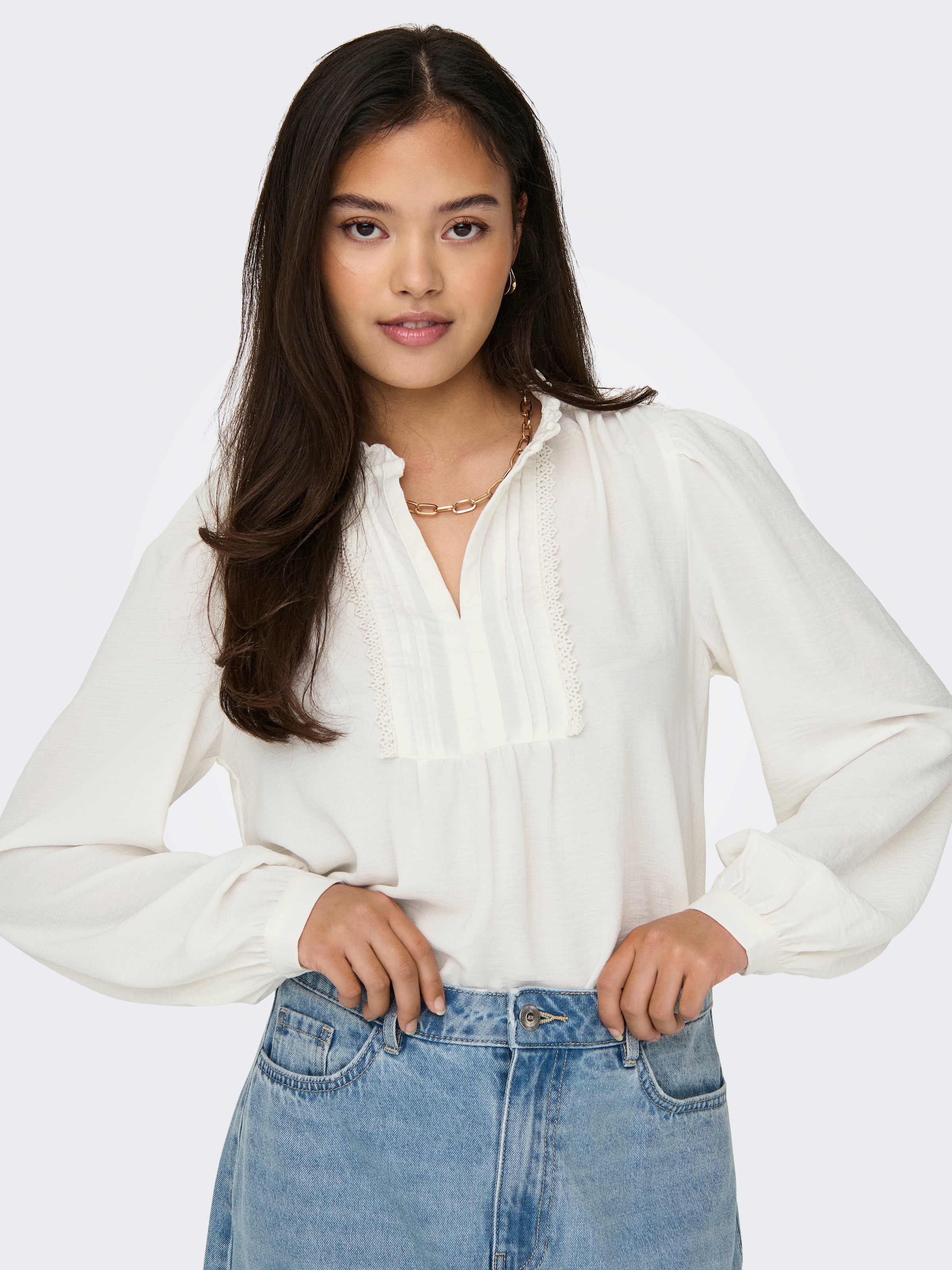 JDY Langarmbluse "JDYRACHEL LIFE L/S PINTUCK TOP WVN NOOS", im romantischen günstig online kaufen