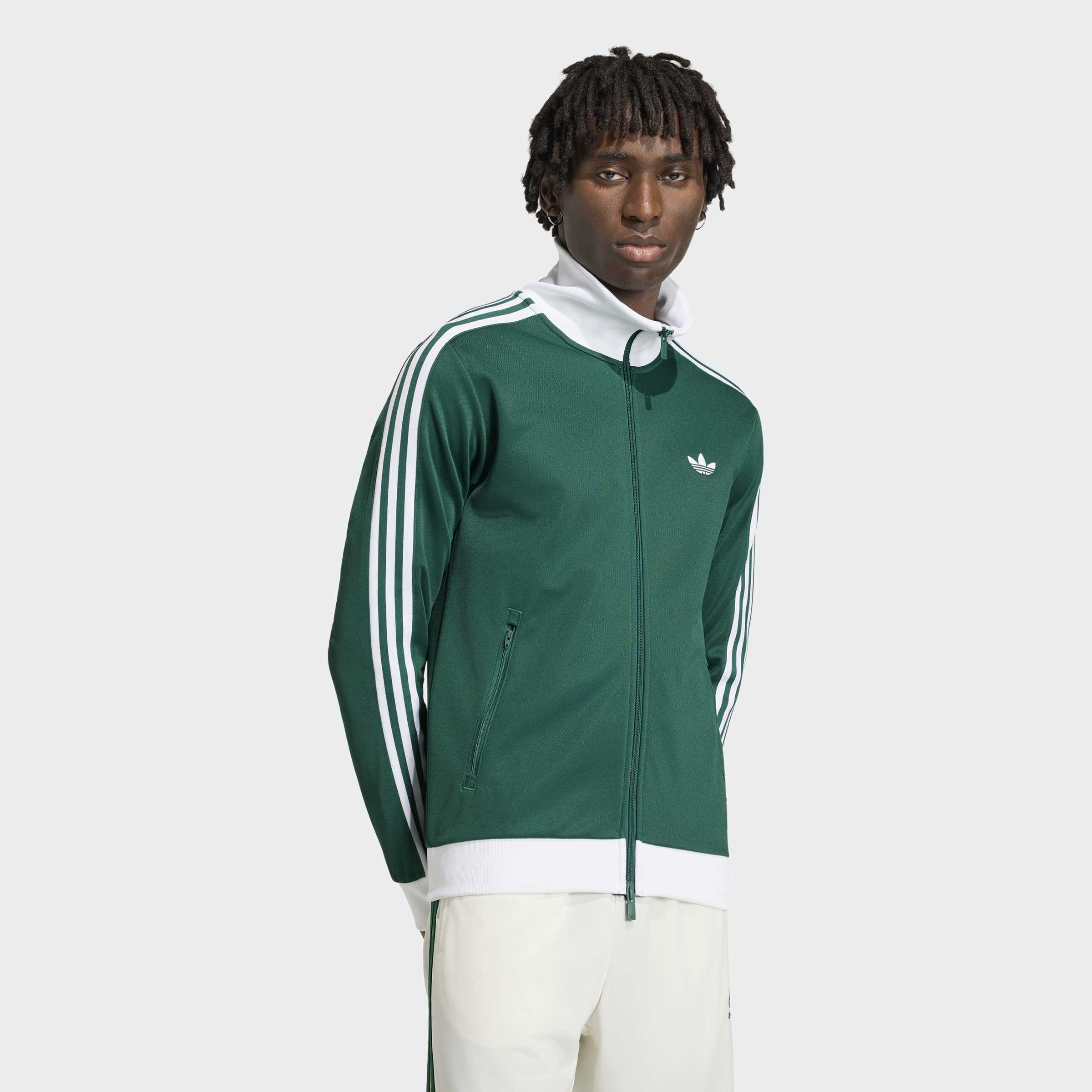 adidas Originals Trainingsjacke "BECKENBAUER ORIGINALS" mit Rundhalsausschnitt, aus Baumwolle und Polyester, in normaler Länge