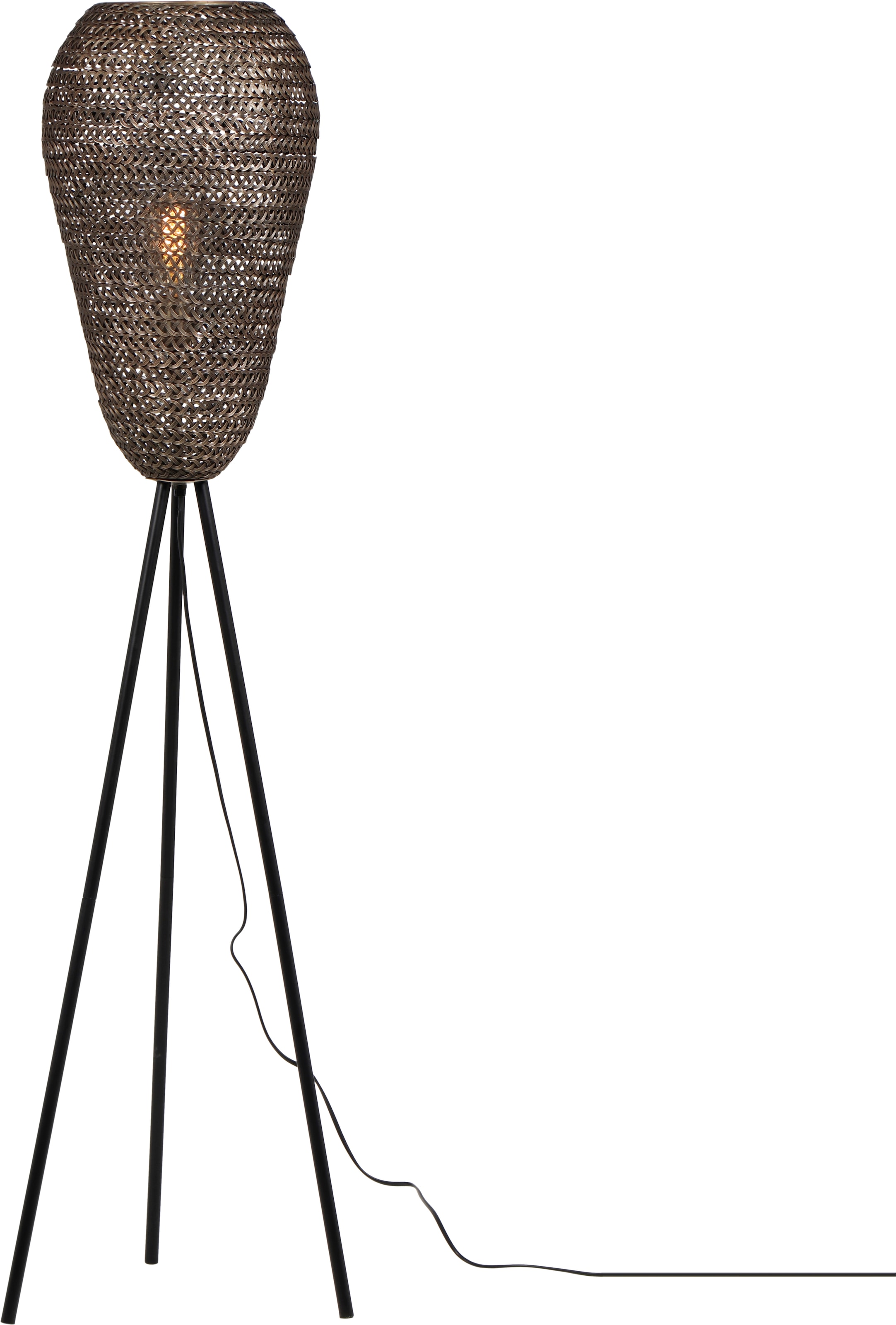 TRIO Leuchten Stehlampe »ZIVA, Vintage Stehleuchte Wohnzimmer Ø 43cm Höhe 140cm« E27 1 Stk. warmweiß - kaltweiß Lampenschirm aus Draht-Geflecht, exkl 1x E27 max 10W