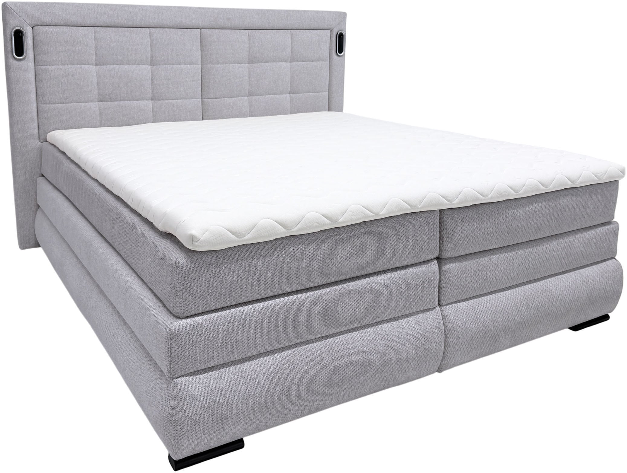 OTTO home Boxspringbett "MIVVA mit Bettkasten, mit Taschenfederkernmatratze H3, H3/H4 mix, H4" mit Kaltschaum- oder Visco-Topper (bei H4), Komfortliegehöhe 67cm