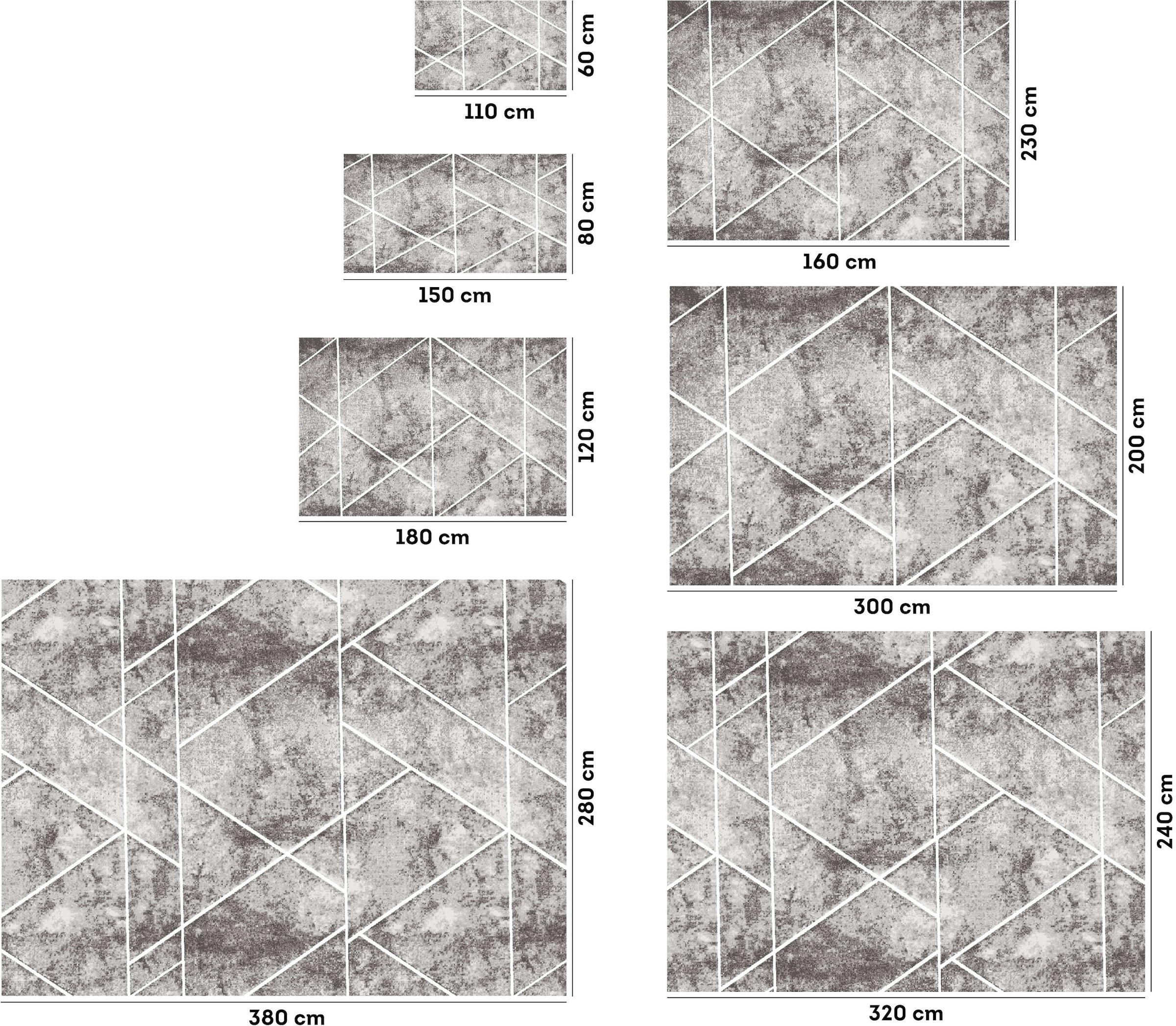 my home Teppich »Kimly, geometrisches Design in 3D-Optik«, rechteckig, 9 mm Höhe, mit besonders weichem Flor, Kurzflor, modernes Design