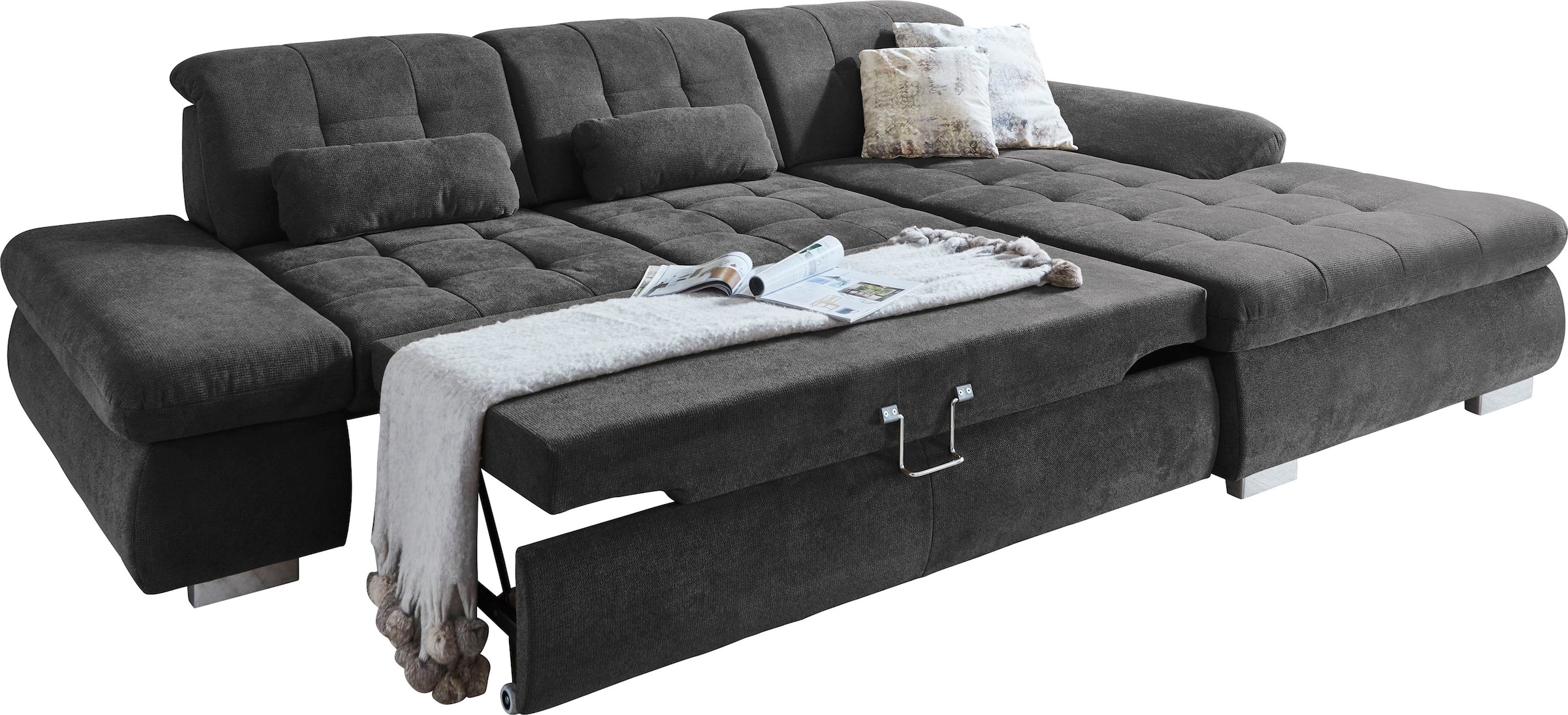 Die PlanBar Ecksofa »MP-IN17004 L-Form«, wahlweise mit Bettfunktion, Sitztiefen- und Kopfteilverstellung