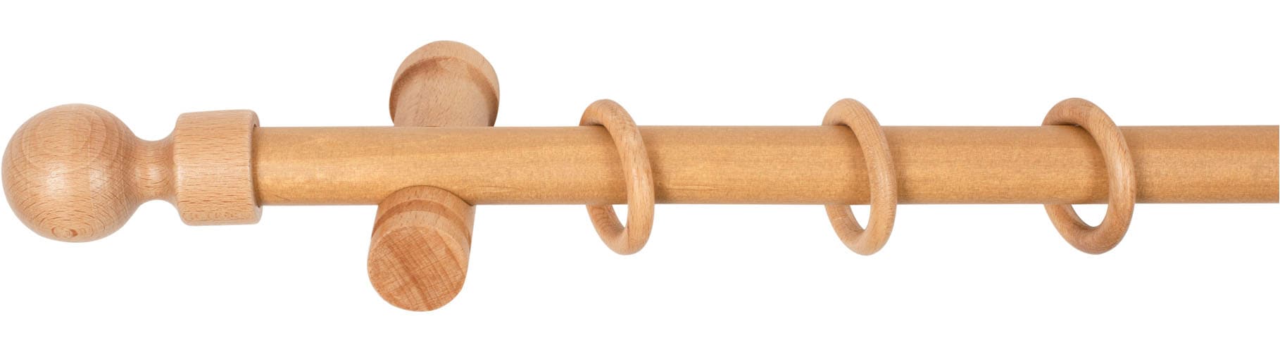 SN DECO GROUP Gardinenstange »Giro« 1 läufig-läufig Fixmaß 28 mm, Holz, verschiedenen Längen und Farben, Komplettset