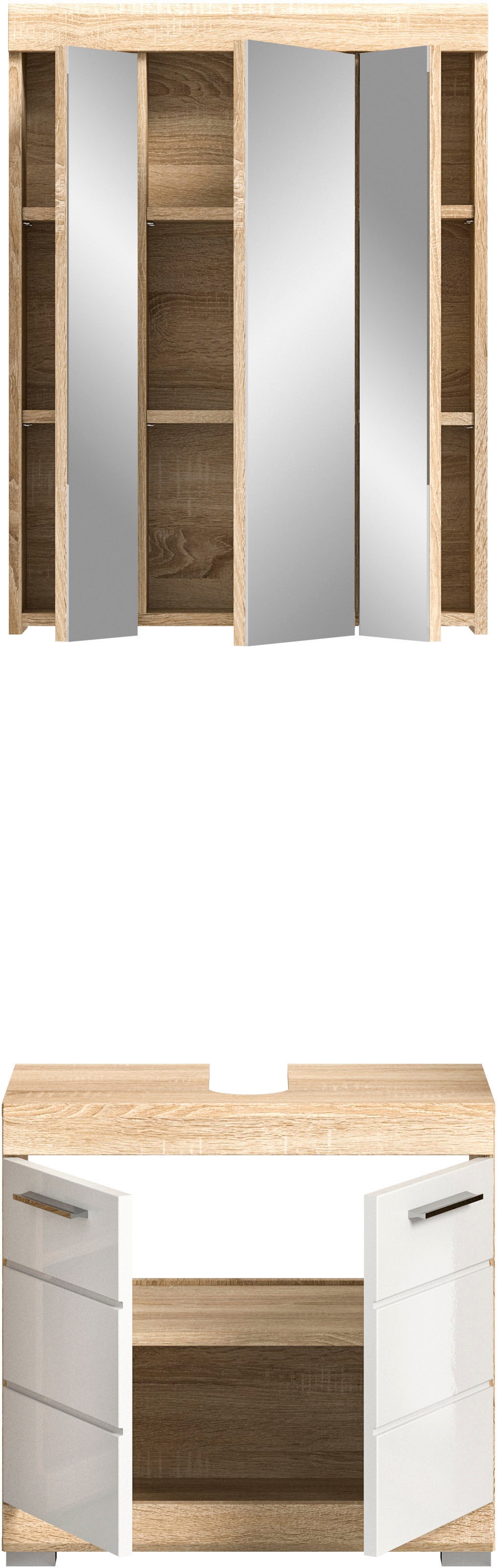 Thumbnail - INOSIGN Badmöbel-Set "Siena, 2 tlg., bestehend aus: Waschbeckenunterschrank, Spiegelschrank", (Set, 2 St., TOPSELLER), i...