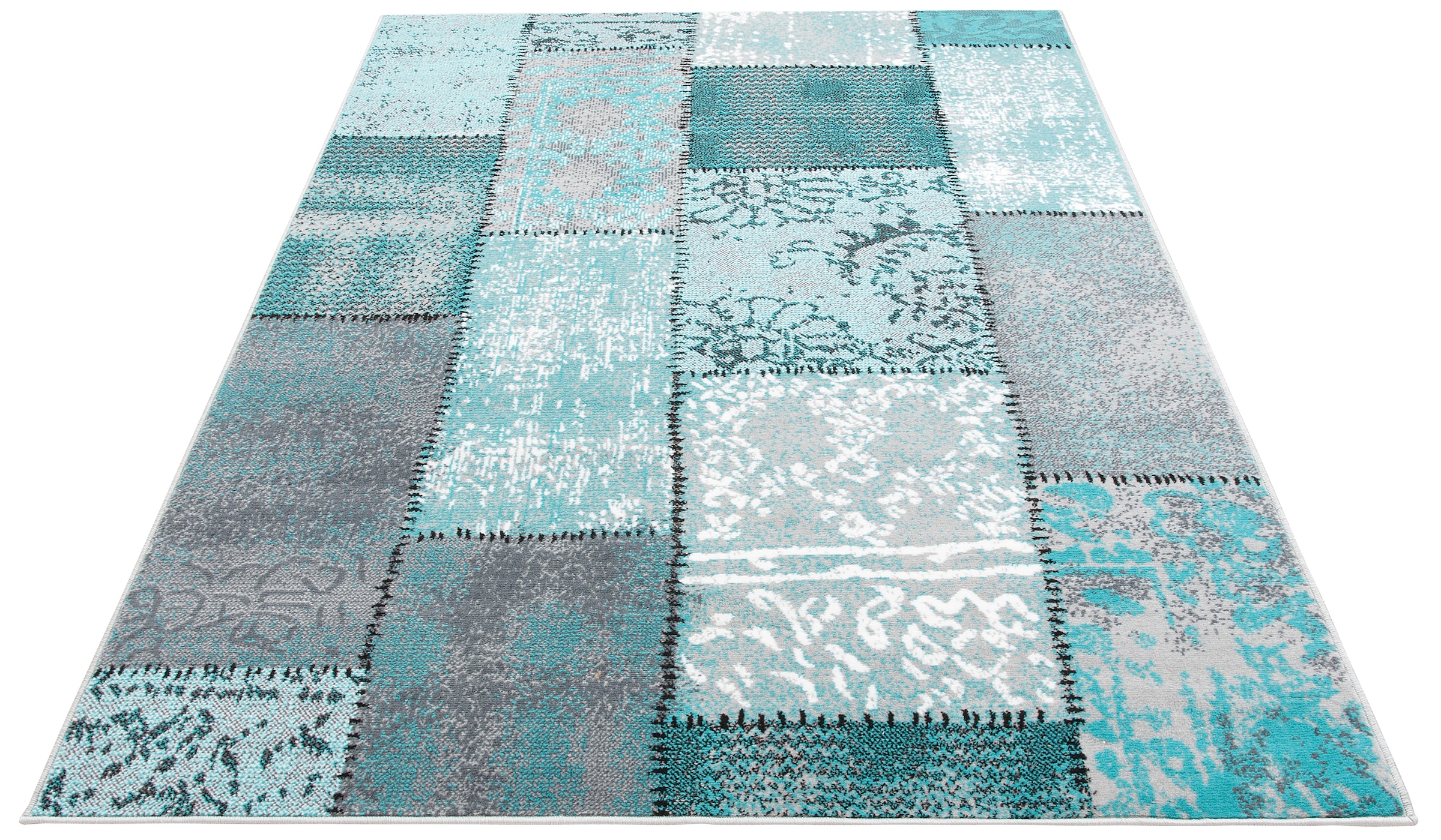 my home Teppich "Garry" rechteckig 7 mm Höhe Vintage, Kurzflor, Patchwork-D günstig online kaufen