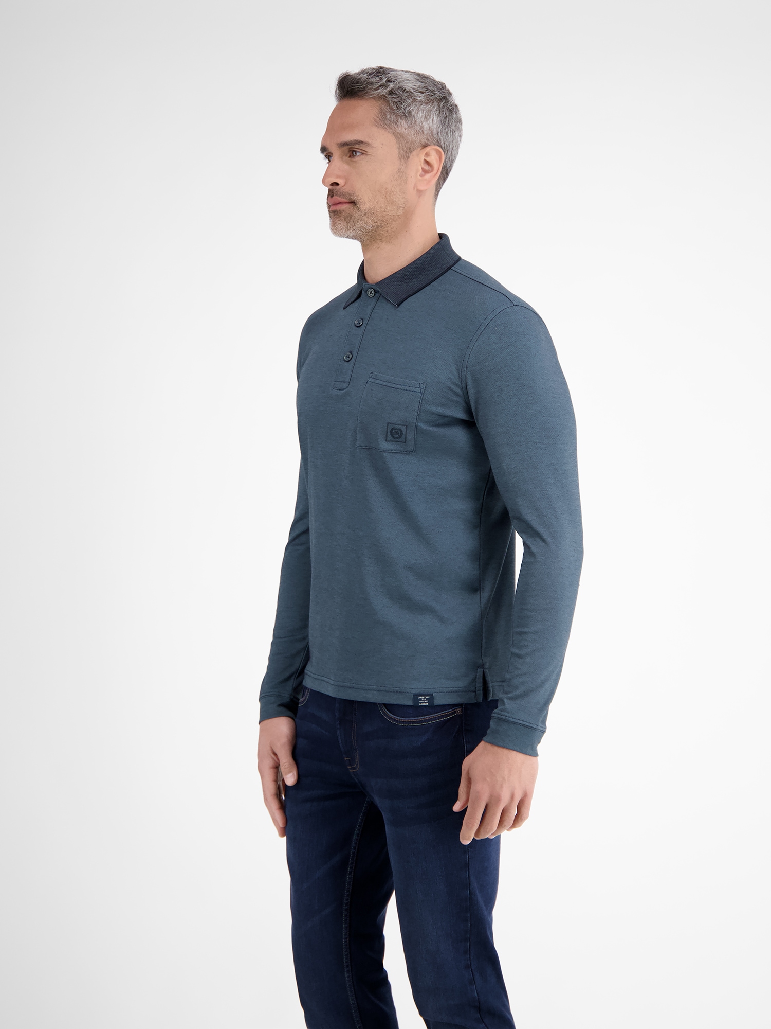 LERROS Langarm-Poloshirt »LERROS Langarmpolo für Herren in Strukturoptik«