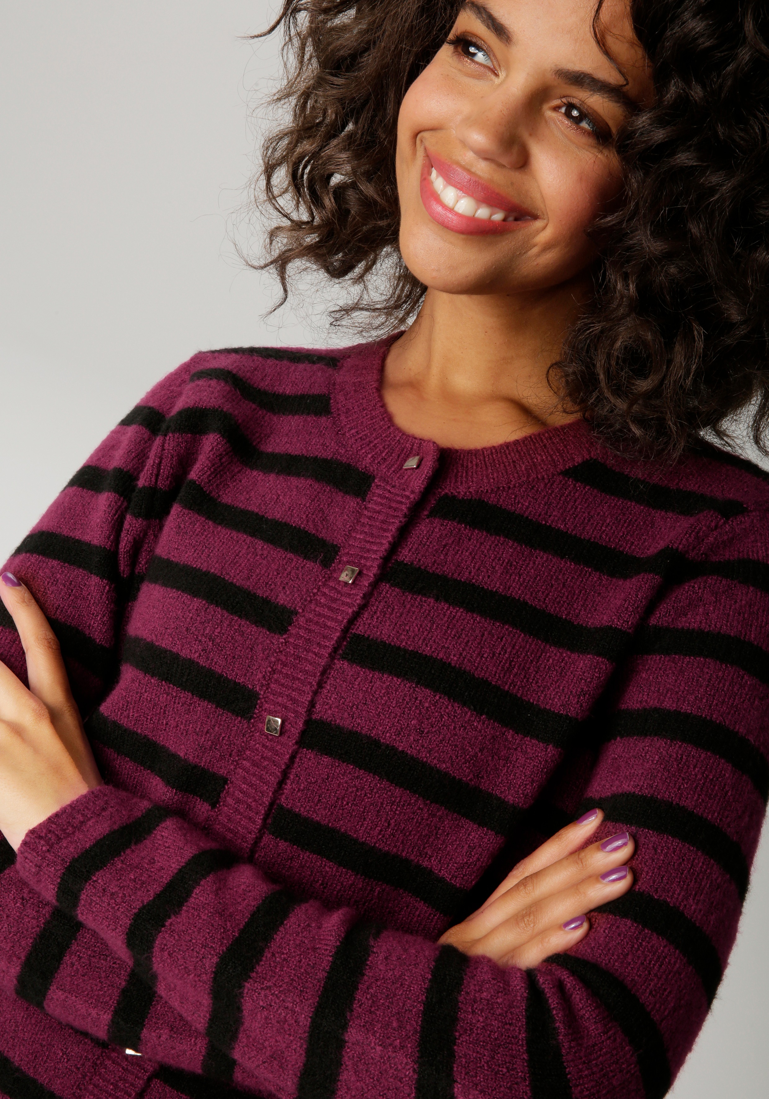 Thumbnail - Aniston CASUAL Strickjacke im Streifen-Dessin - NEUE KOLLEKTION