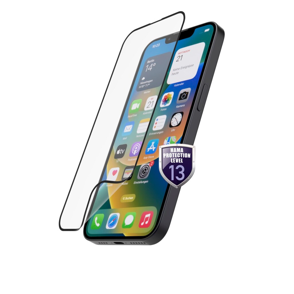 Hama Displayschutzglas »Panzerglas Hiflex Eco für Apple iPhone 13, 13 Pro, 14, Full-Cover«, für Apple iPhone 13/13 Pro/14