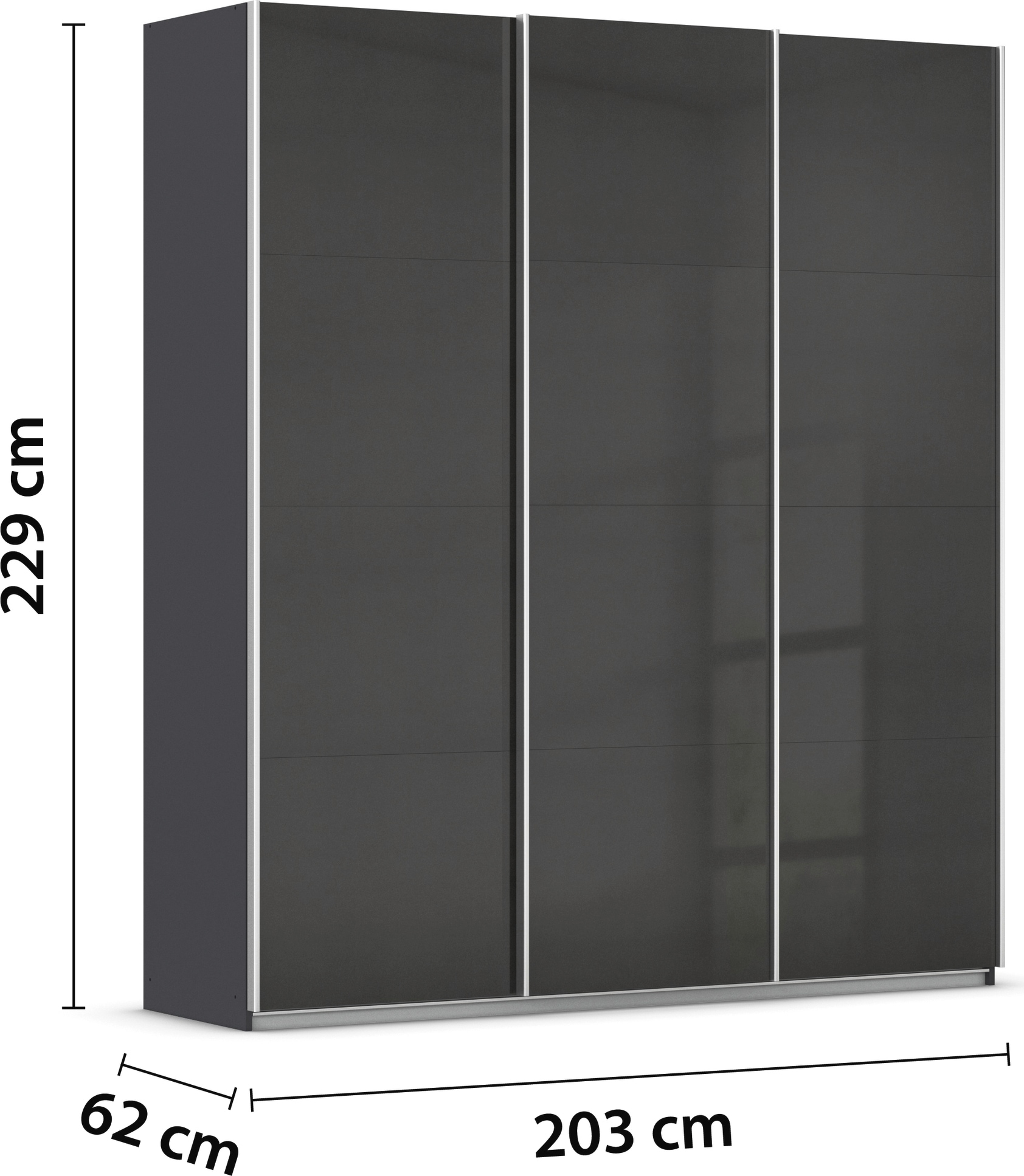 rauch Schwebetürenschrank »Kleiderschrank Schrank Garderobe AGORDO mit Dekor- oder Hochglanzfront«, (in zwei Griff-Farben), durchdachte Innenausstattung, in 4 Breiten und 2 Höhen MADE IN GERMANY