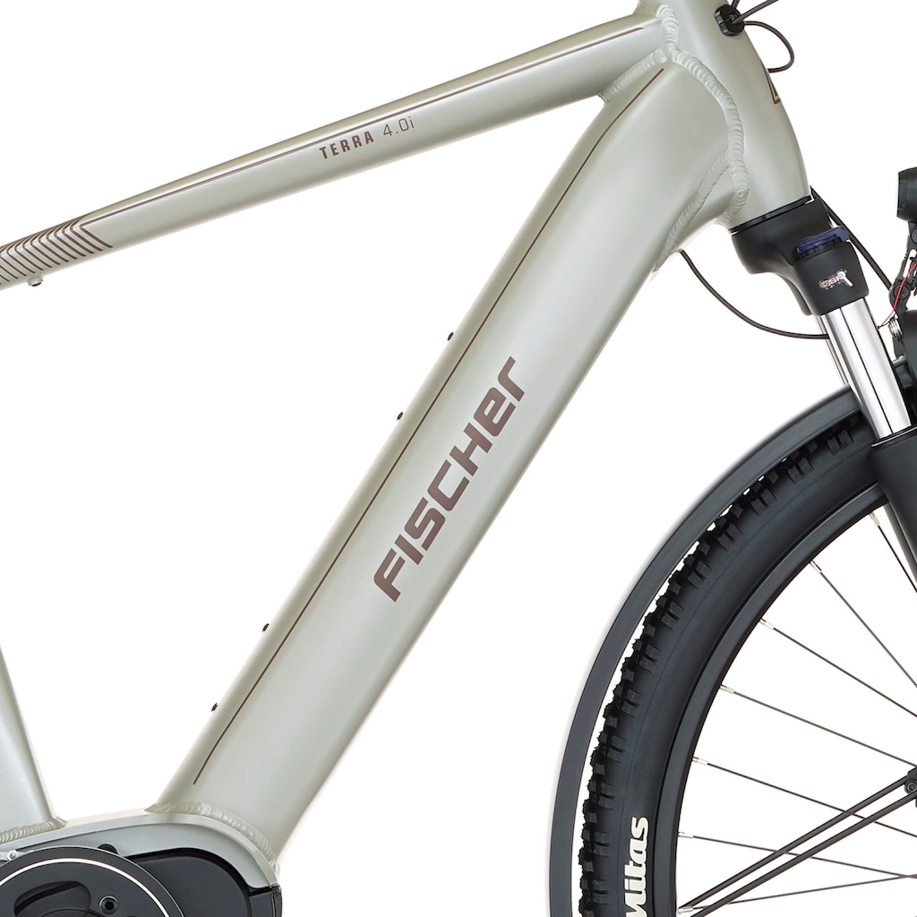 FISCHER Fahrrad E-Bike »TERRA 4.0i 55«, 10 Gang, Shimano, Deore, Mittelmotor 250 W, (mit Fahrradschloss)