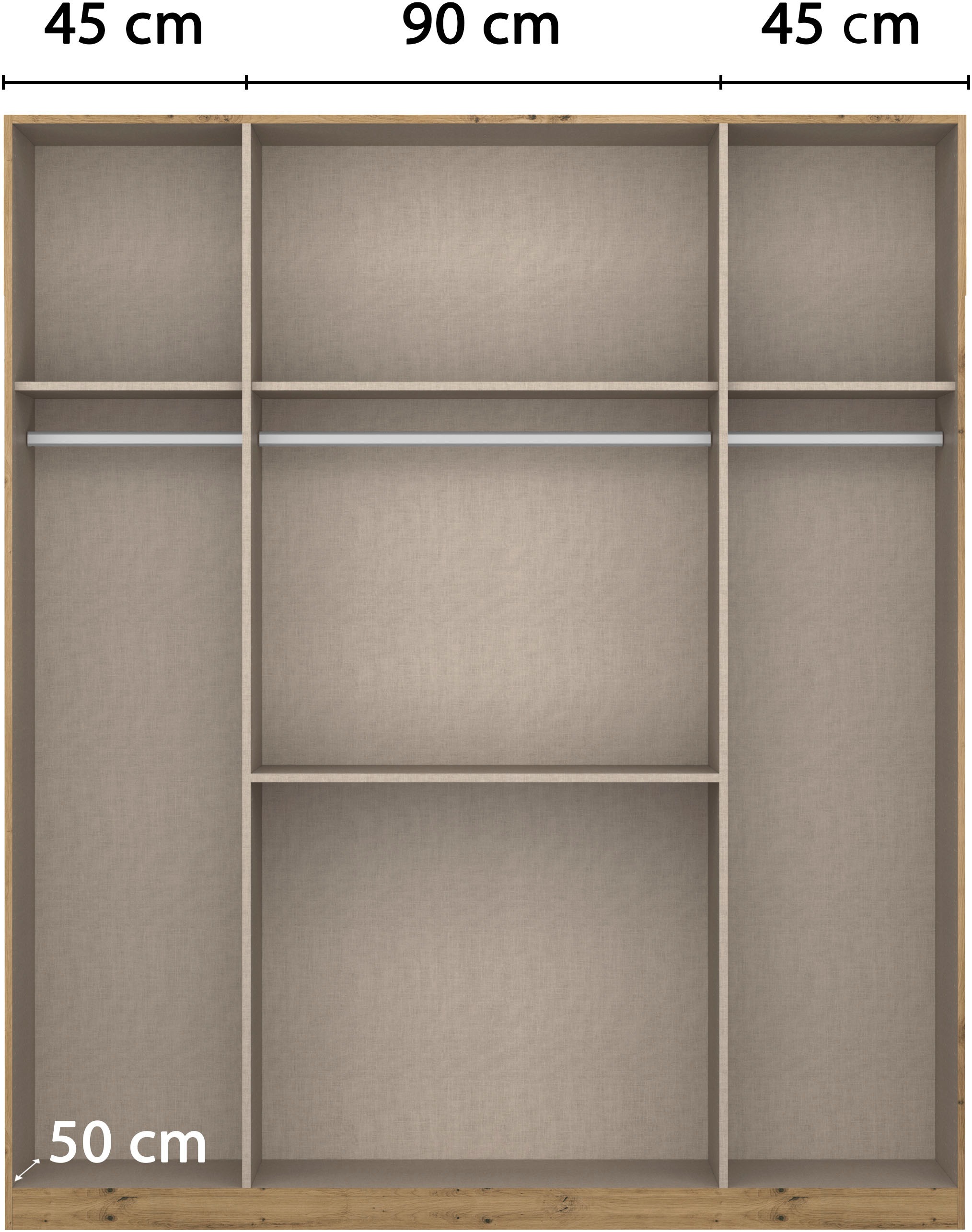 rauch Kleiderschrank »Schrank Drehtürenschrank Ankleide Garderobe Schlafzimmer WEINGARTEN« Breiten: 181/225/270 cm, Höhe 210 cm,  mit Spiegel, oberste Schublade mit Einteilung MADE IN GERMANY