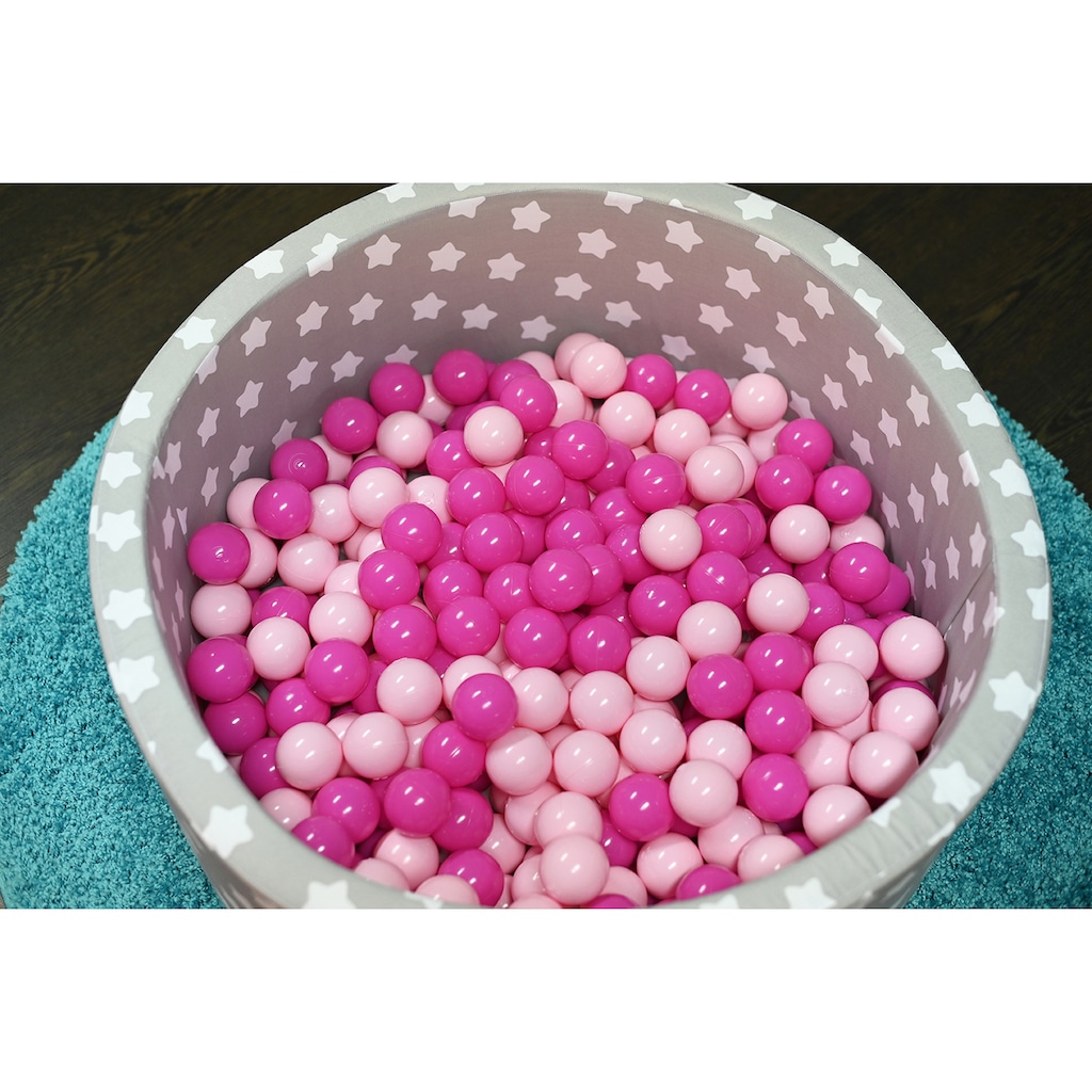 Knorrtoys® Bällebad »Soft, Grey White Stars«, mit 300 Bällen soft pink; Made in Europe