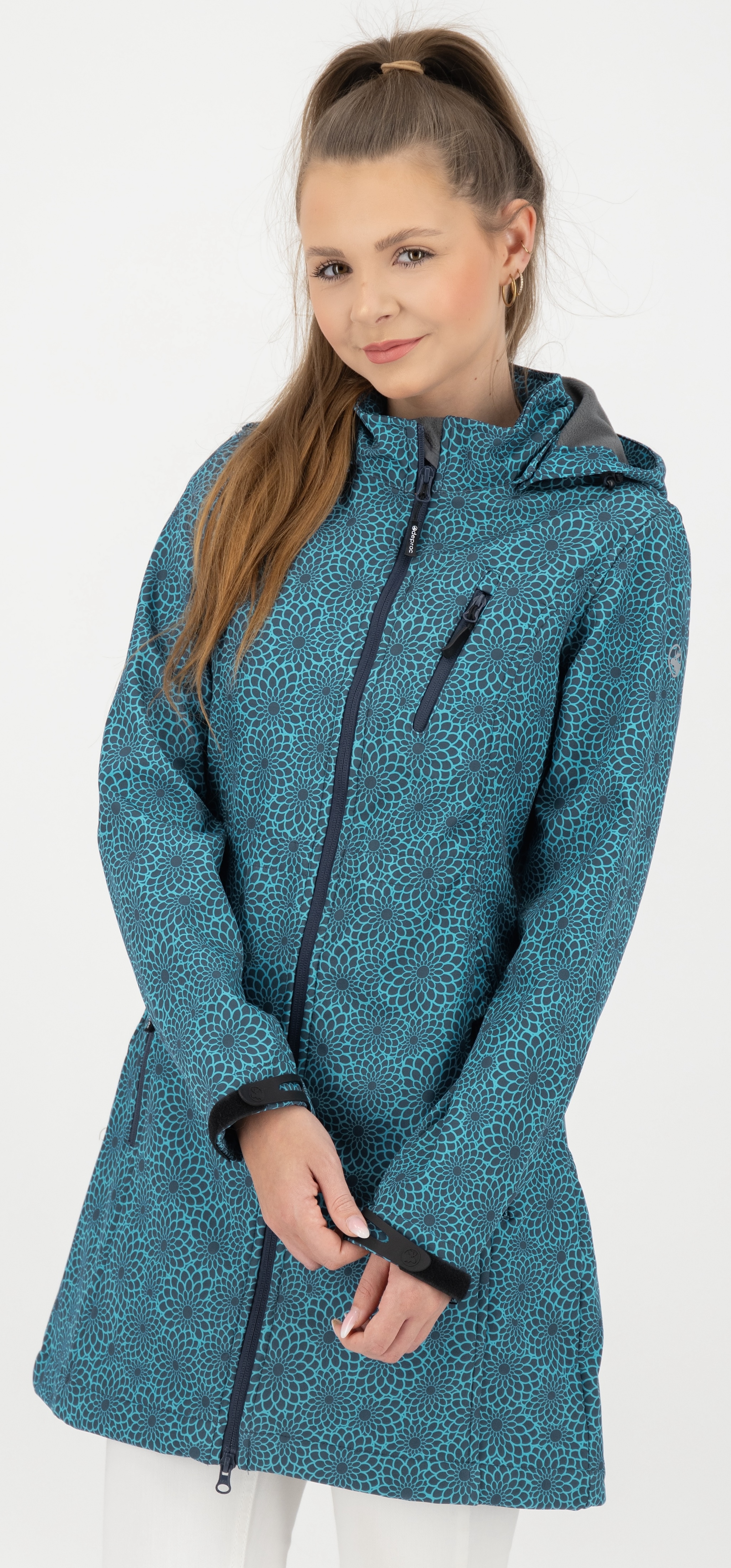 DEPROC Active Softshelljacke "SHELBY LONG" mit Kapuze leichter Softshell Kurzmantel mit abnehmbarer Kapuze