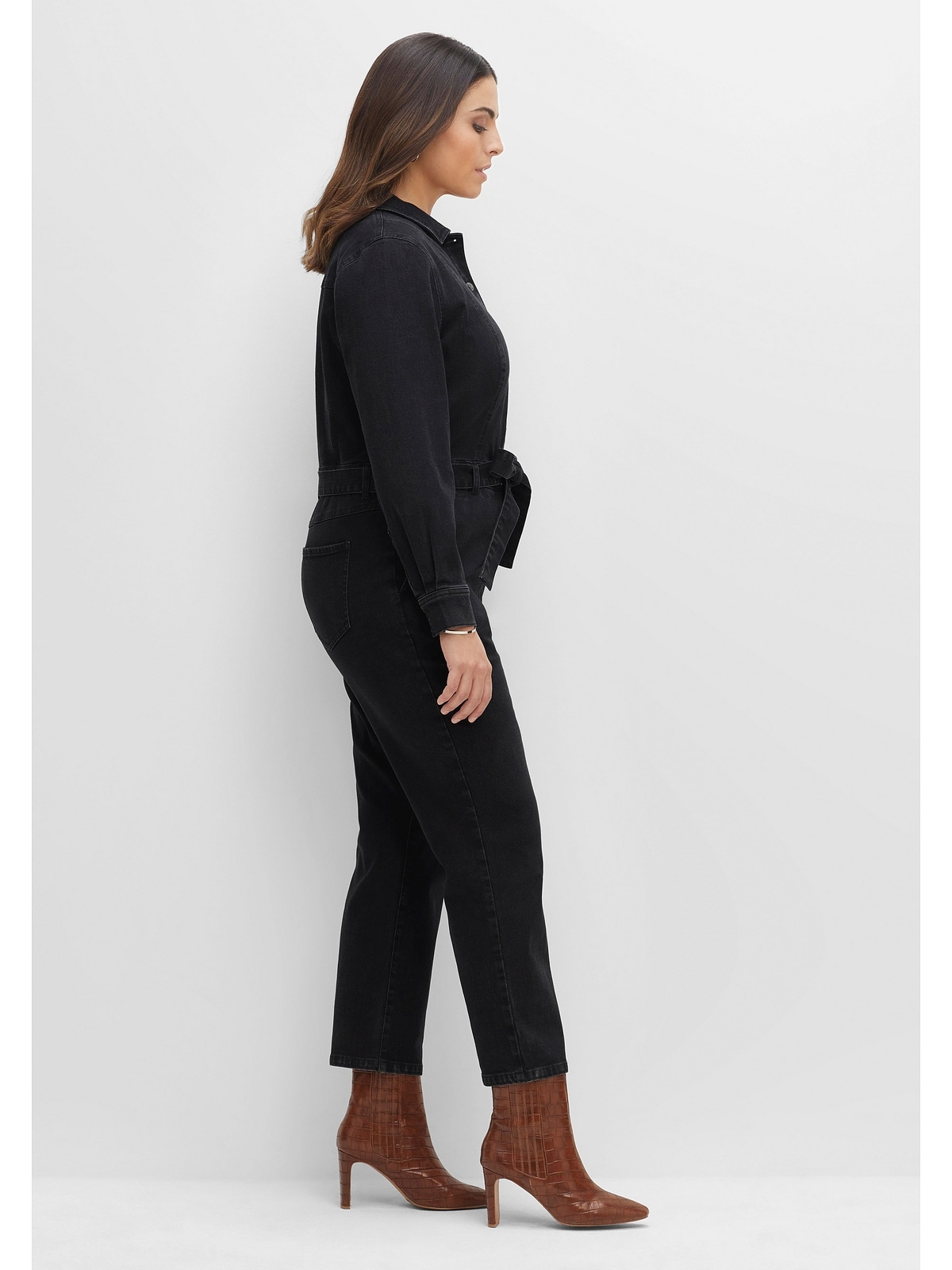 Sheego Jumpsuit »Große Größen«, aus elastischer Denimqualität