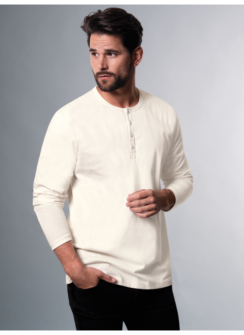 Trigema Longsleeve "TRIGEMA Langarmshirt mit Knopfleiste"