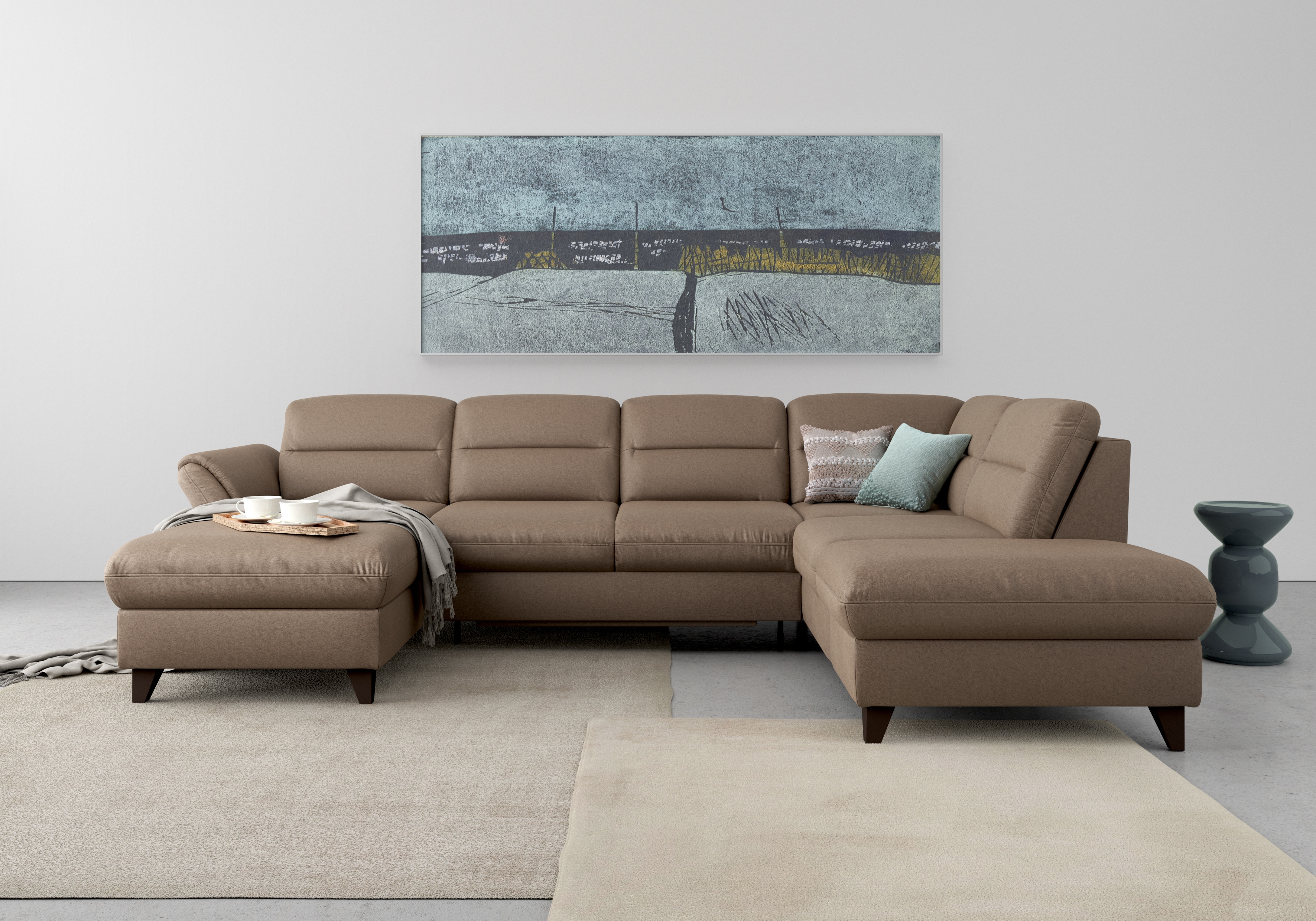 sit&more Wohnlandschaft "Mellum U-Form" Federkern, wahlweise mit Schlaffunktion, Stauraum und Armteilfunktion
