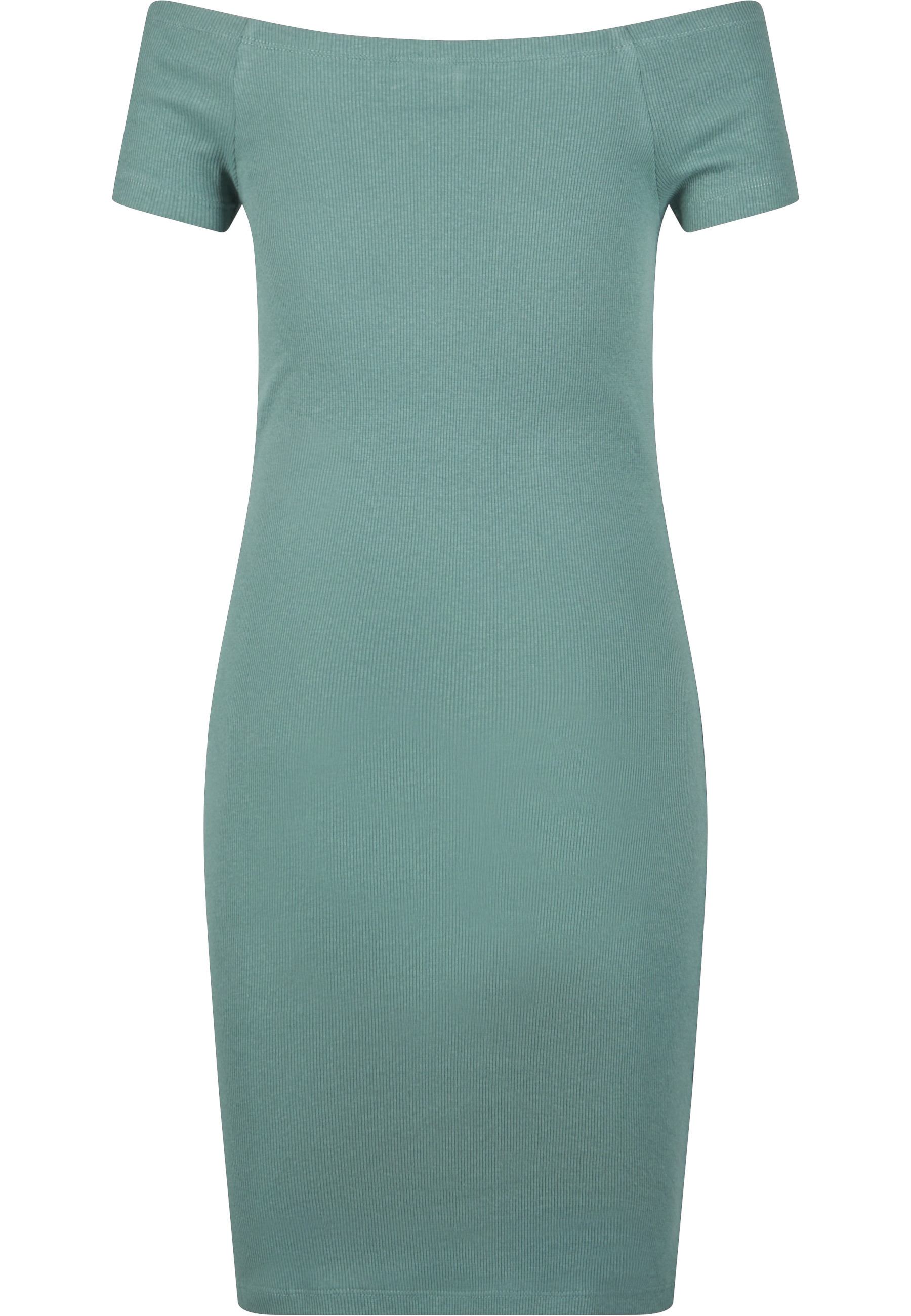 URBAN CLASSICS Shirtkleid »Urban Classics Damen Ladies Off Shoulder Rib Dress« 1 Stk. tlg.