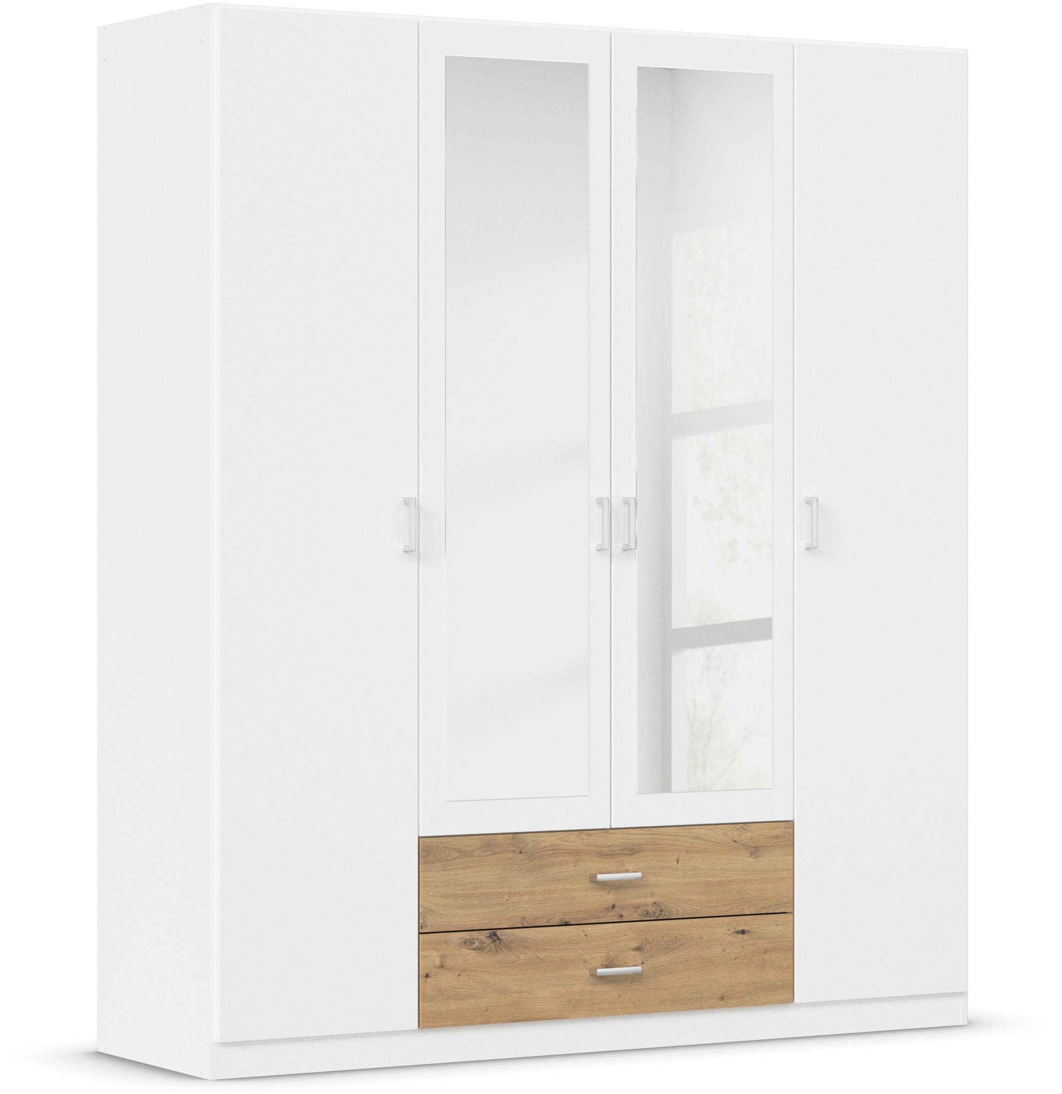 rauch Kleiderschrank "Schrank Garderobe Ankleide GAMMA Breiten 91/136/181/226/271/315/360 cm" in 3 Ausstattungen BASIC/CLASSIC/PREMIUM (inkl. SOFT-CLOSE-Funktion), verschiedene Griff-Varianten, mit Spiegel TOPSELLER MADE IN GERMANY