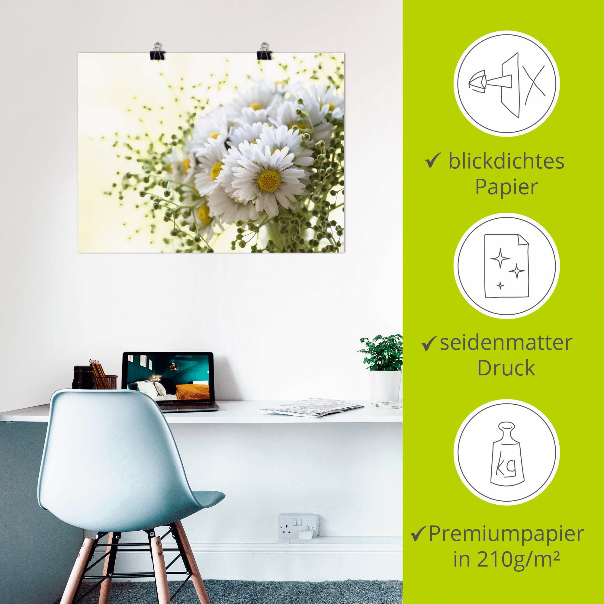 Artland Wandbild »Gänseblümchen und Hofstaat« Blumen 1 Stk. tlg. als Leinwandbild, Poster in verschied. Größen