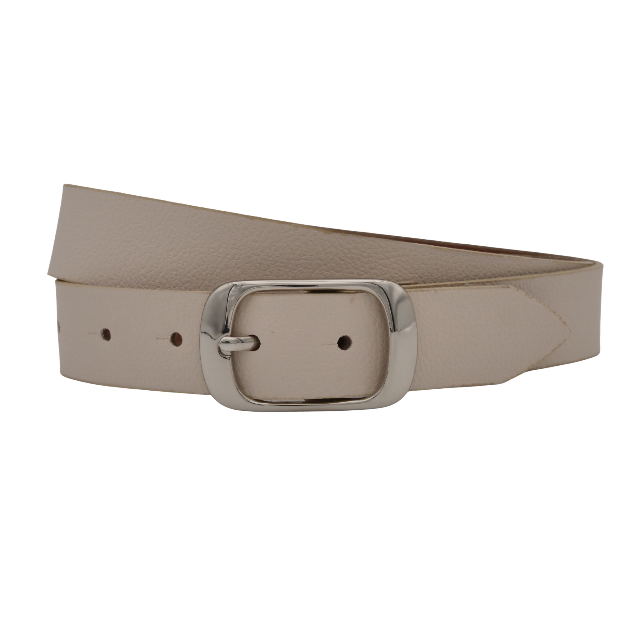 Ledergürtel ANNAMATONI "AnnaMatoni Damen Ledergürtel in hochwertigem Veganem Nappa 3cm", Damen, Gr. TW110 - 125cm Gesamtlänge, creme 105, 100% Leder, Gürtel Ledergürtel