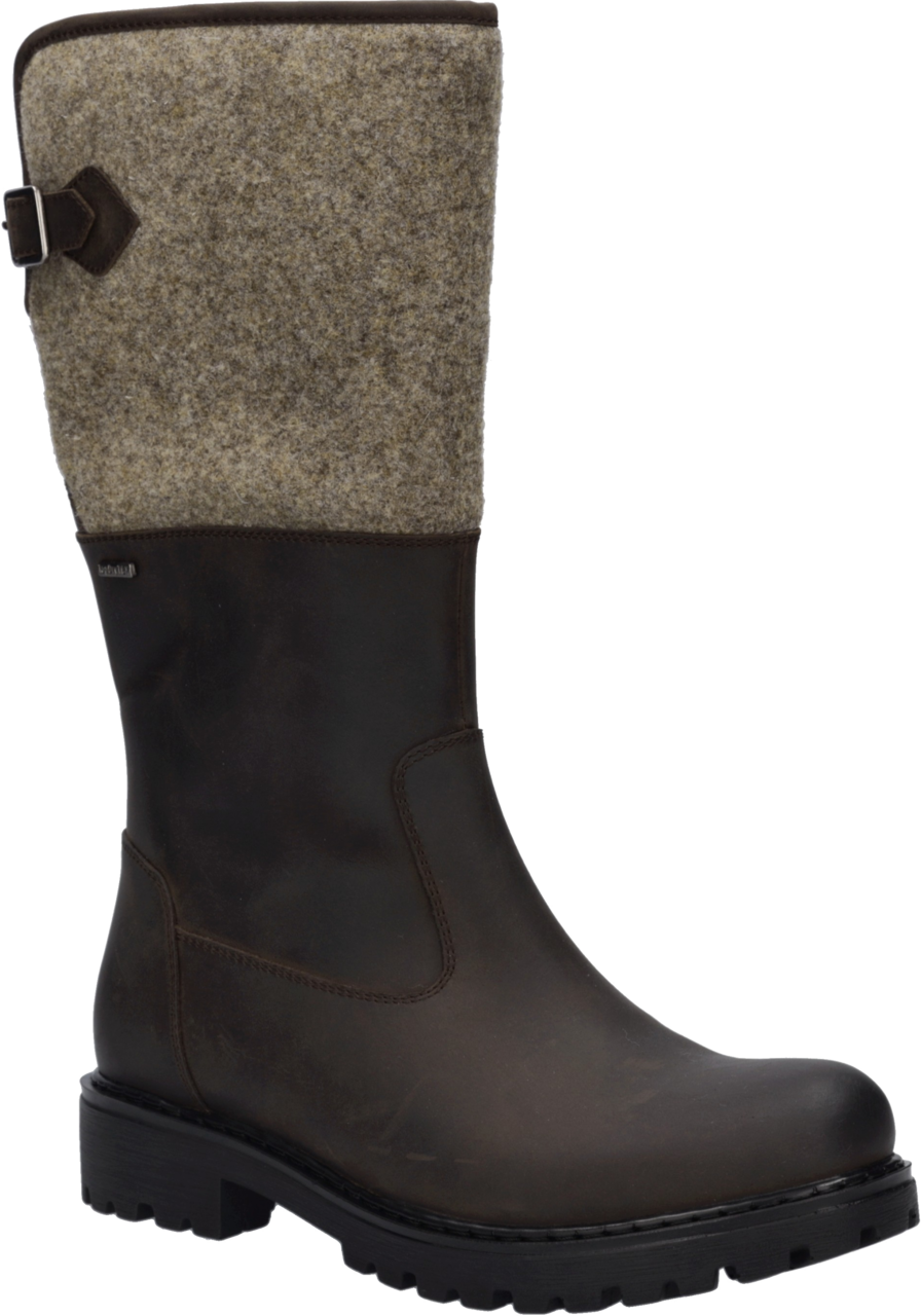 Josef Seibel Stiefel »Melinda 34«  Blockabsatz, Langschaftstiefel mit Filzbesatz, Weite G