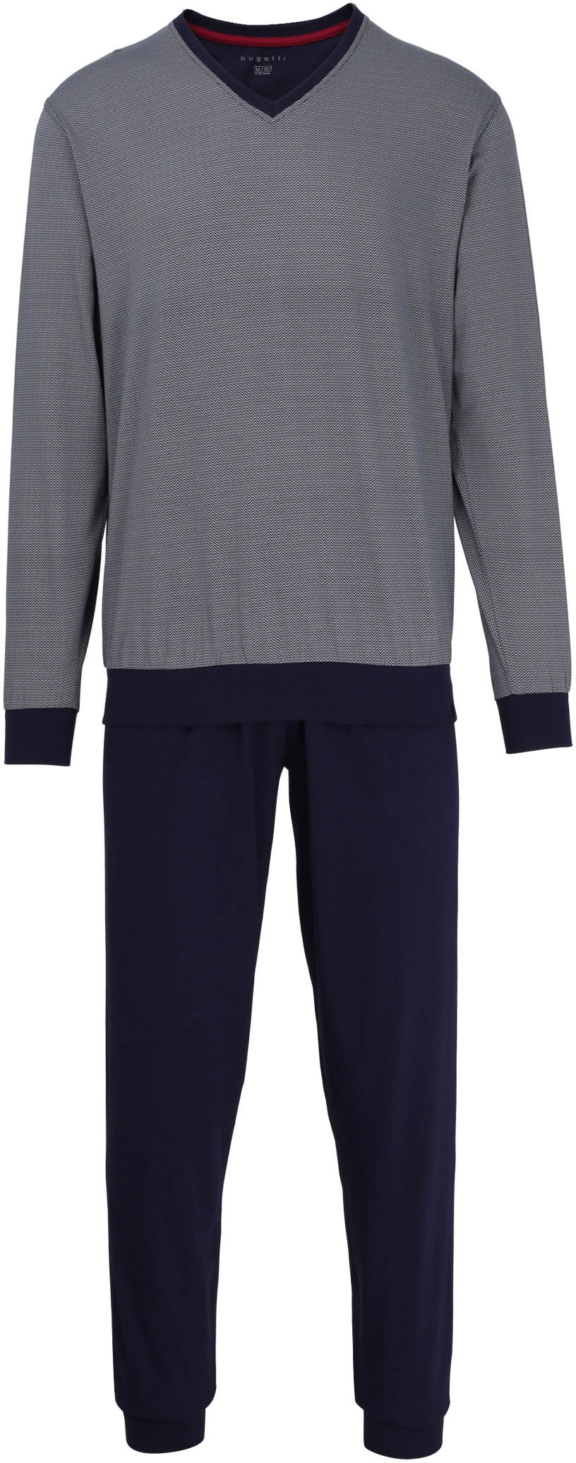bugatti Pyjama "Genua", (2 tlg.), mit modischem V-Ausschnitt günstig online kaufen