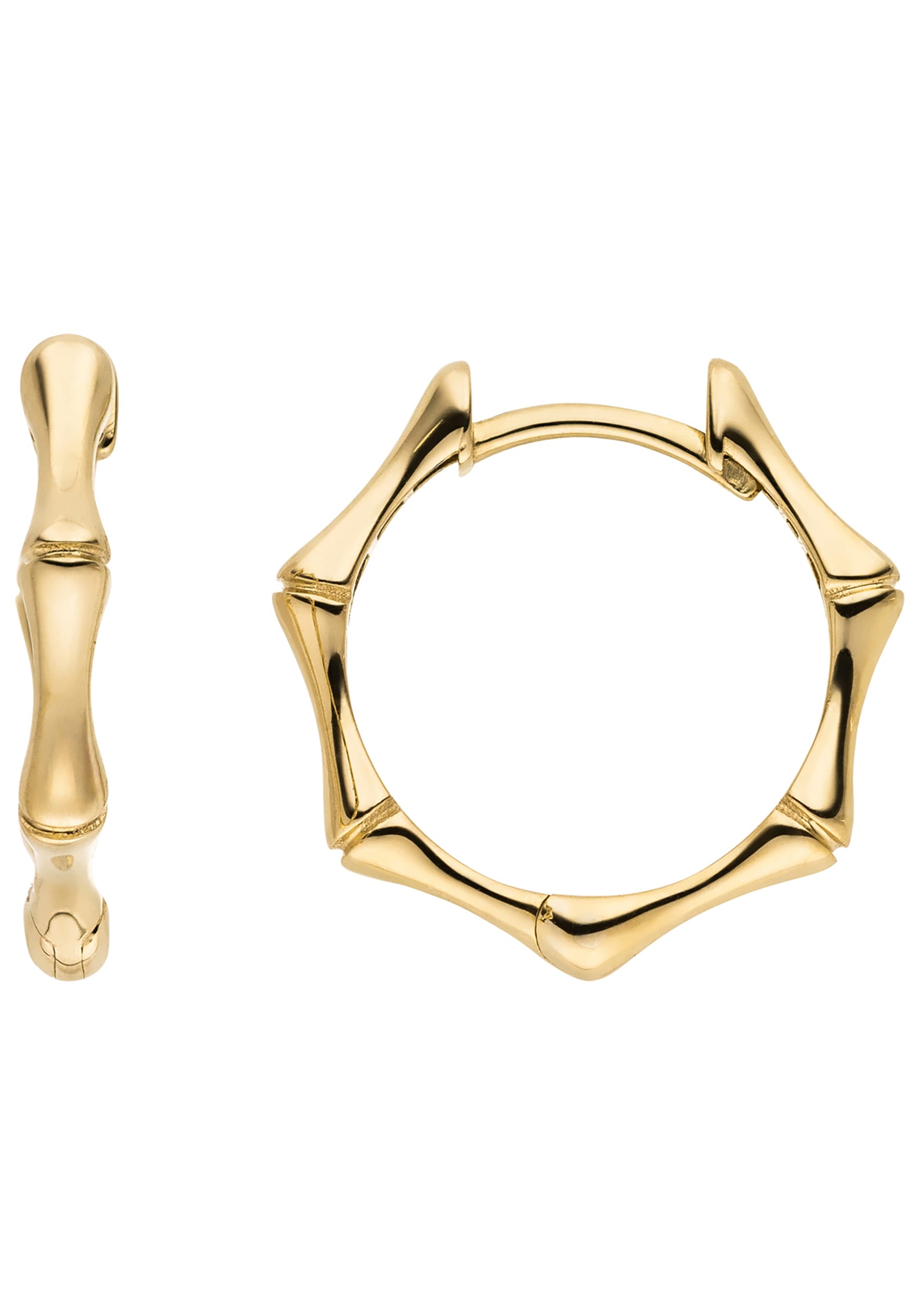 Paar Creolen JOBO "Ohrringe Knochen 16 mm", gelbgold 333, Ohrringe, Damen, Gelbgold 333, 8 Karat 333 Gold