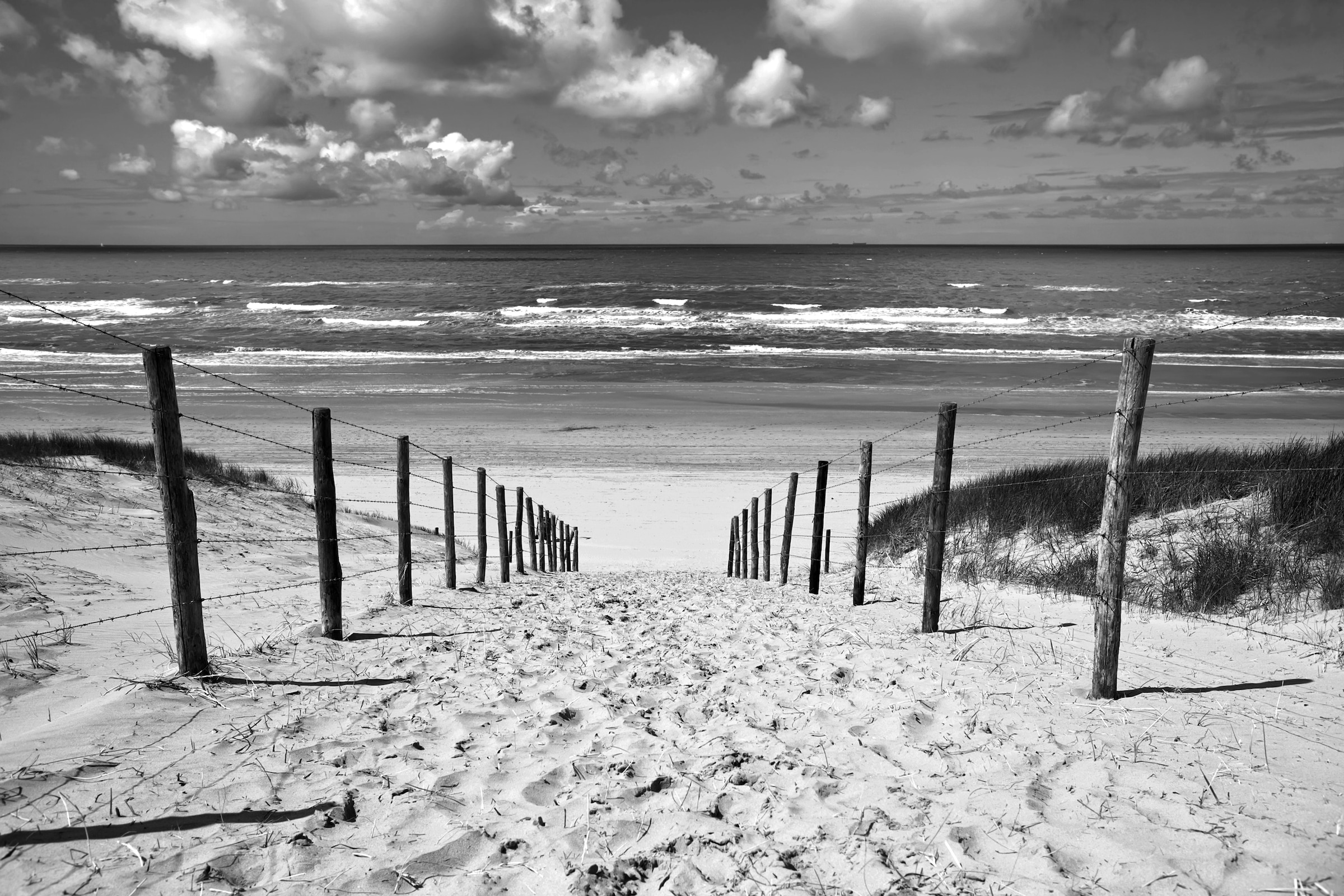 Papermoon Fototapete "Strand Schwarz & Weiß"
