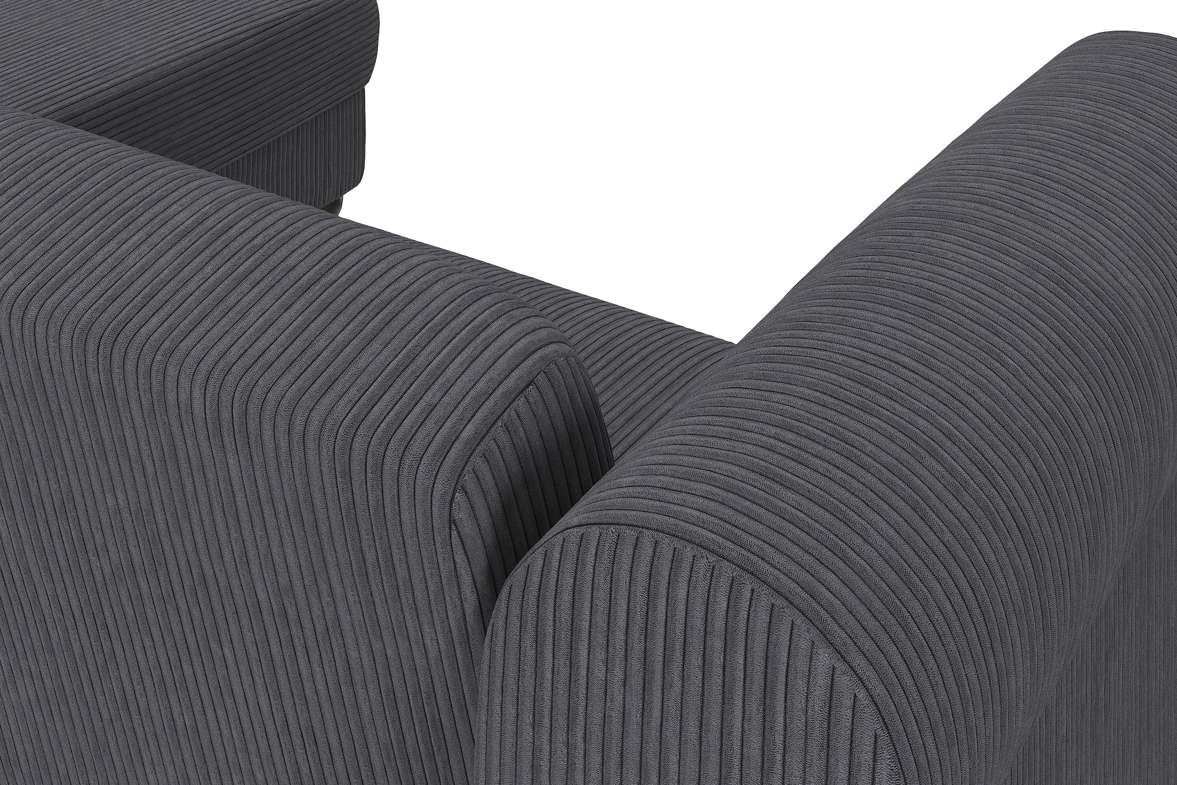 Dorel Home Ecksofa »Felix II, L-Form, Schlafsofa 241cm (Liegefl. 108/195 cm),«, verstellb. Rückenlehne, Recamiere wechselbar, Cord