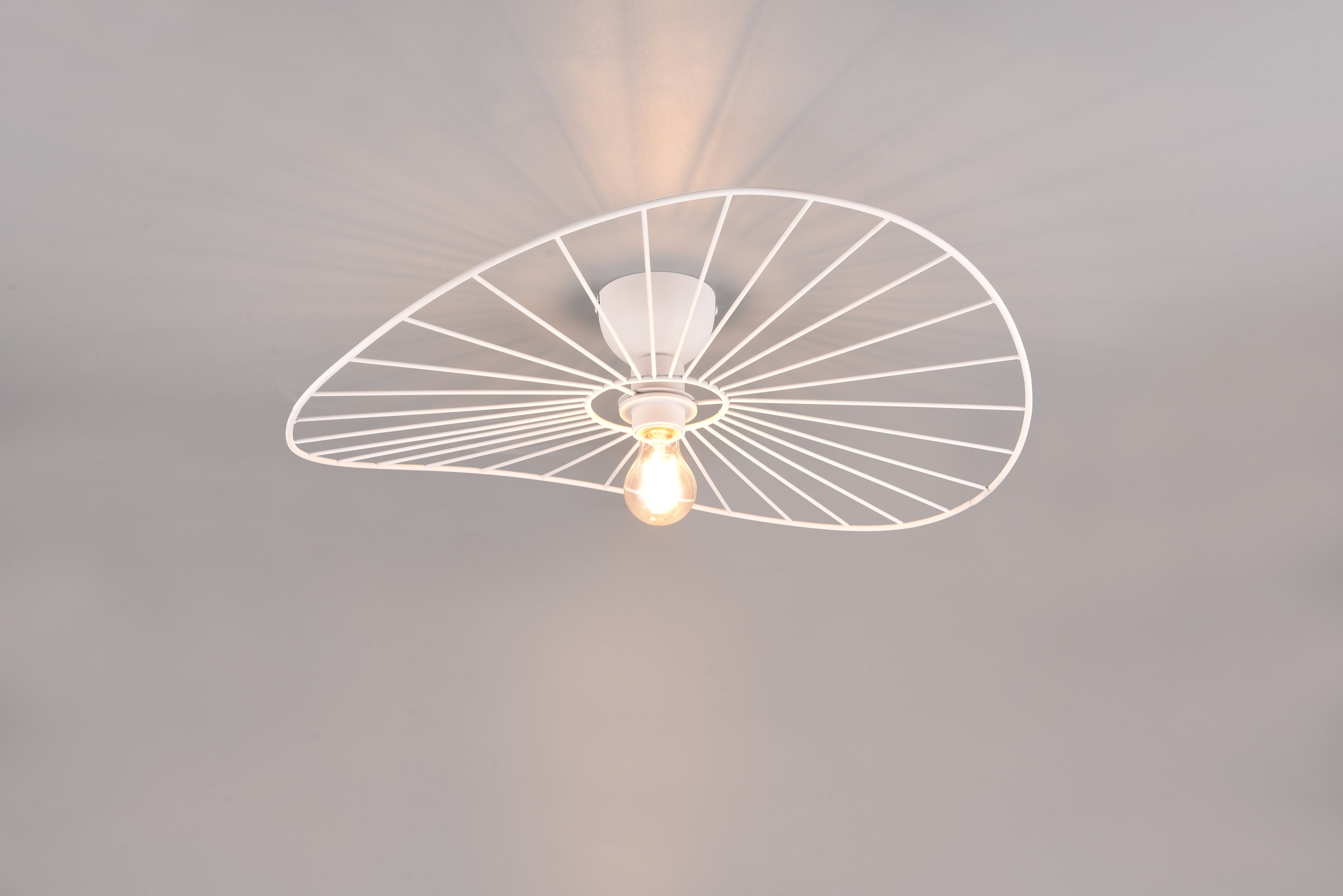 REALITY Leuchten Deckenleuchte »CHAPEAU, Deckenlampe exkl 1xE27 max 40W Ø60cm Schlafzimmer Deckenlampe«, 1 flammig, Leuchtmittel E27 | Leuchtmittel wechselbar, Lampenschirm aus filigranen Metallstreben sorgt für Schatten Effekte