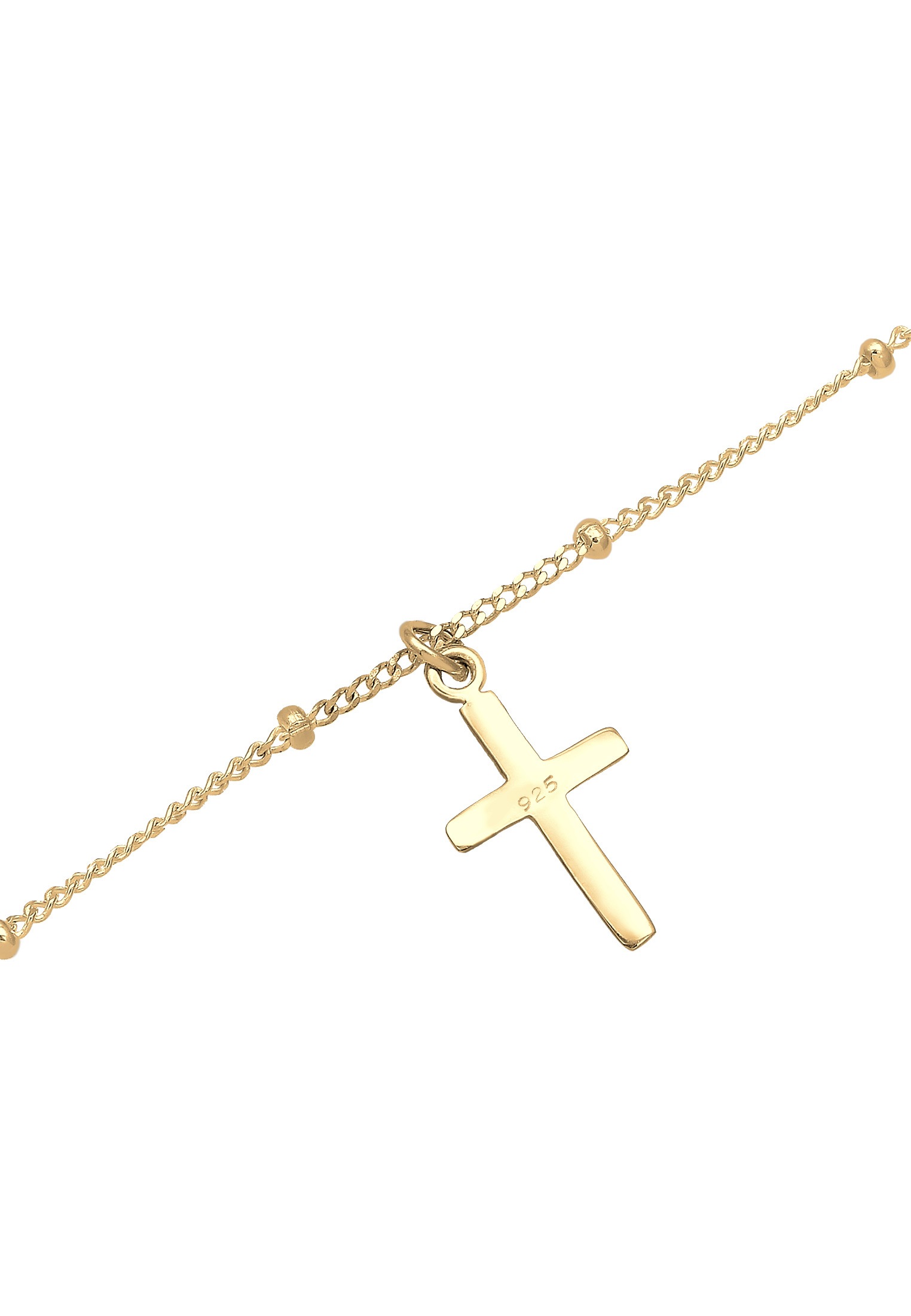 Collier ELLI "Choker Kugelkette Kreuz Glaube Schmuck Geschenk 925 Silber" Gr. 36, gold, Halsketten, Damen, 36, ohne Stein, Silber 925 (Sterlingsilber), L: 36, Collier 3