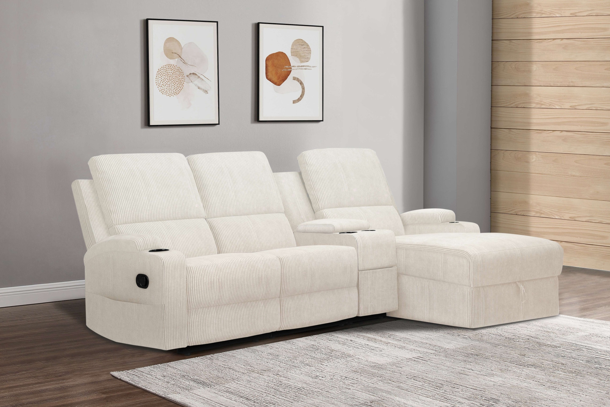 Home affaire Ecksofa "NAPORI Multimediasofa, 3er Kinosessel XXL, L-Form, Co günstig online kaufen