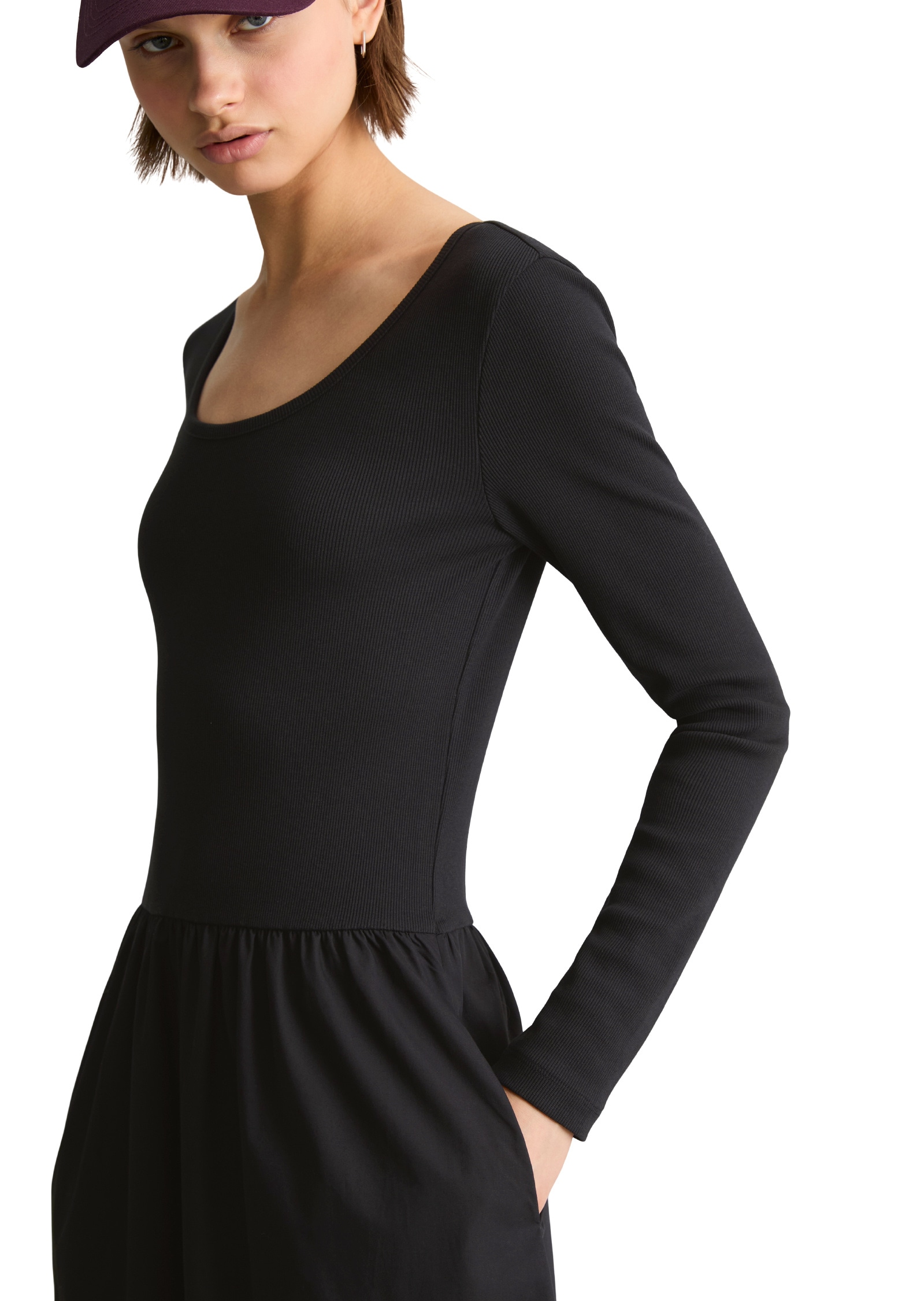Marc O'Polo DENIM Jerseykleid »mit Baumwoll-Popelinerock«