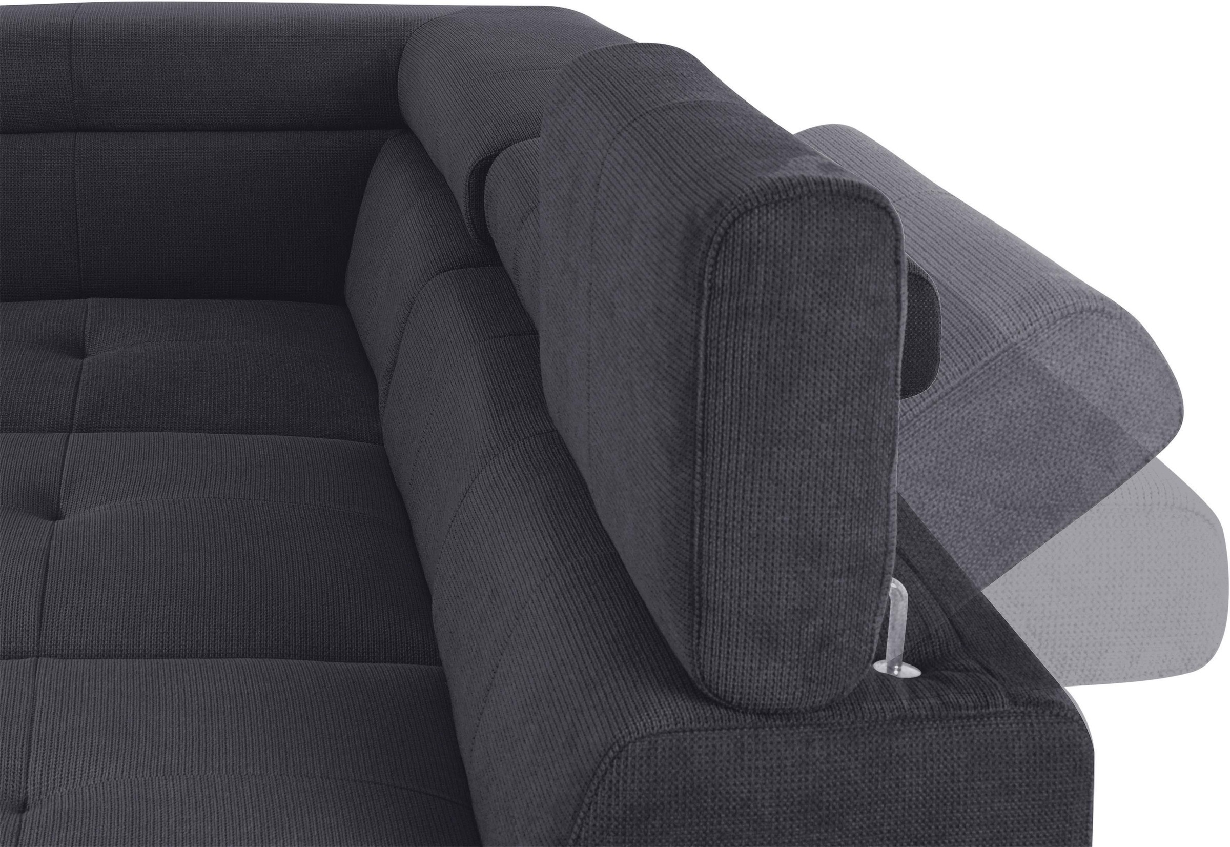 COTTA Ecksofa »Enterprise L-Form« mit Arm- & Kopfteilverstellung, wahlweise mit Bettfunktion