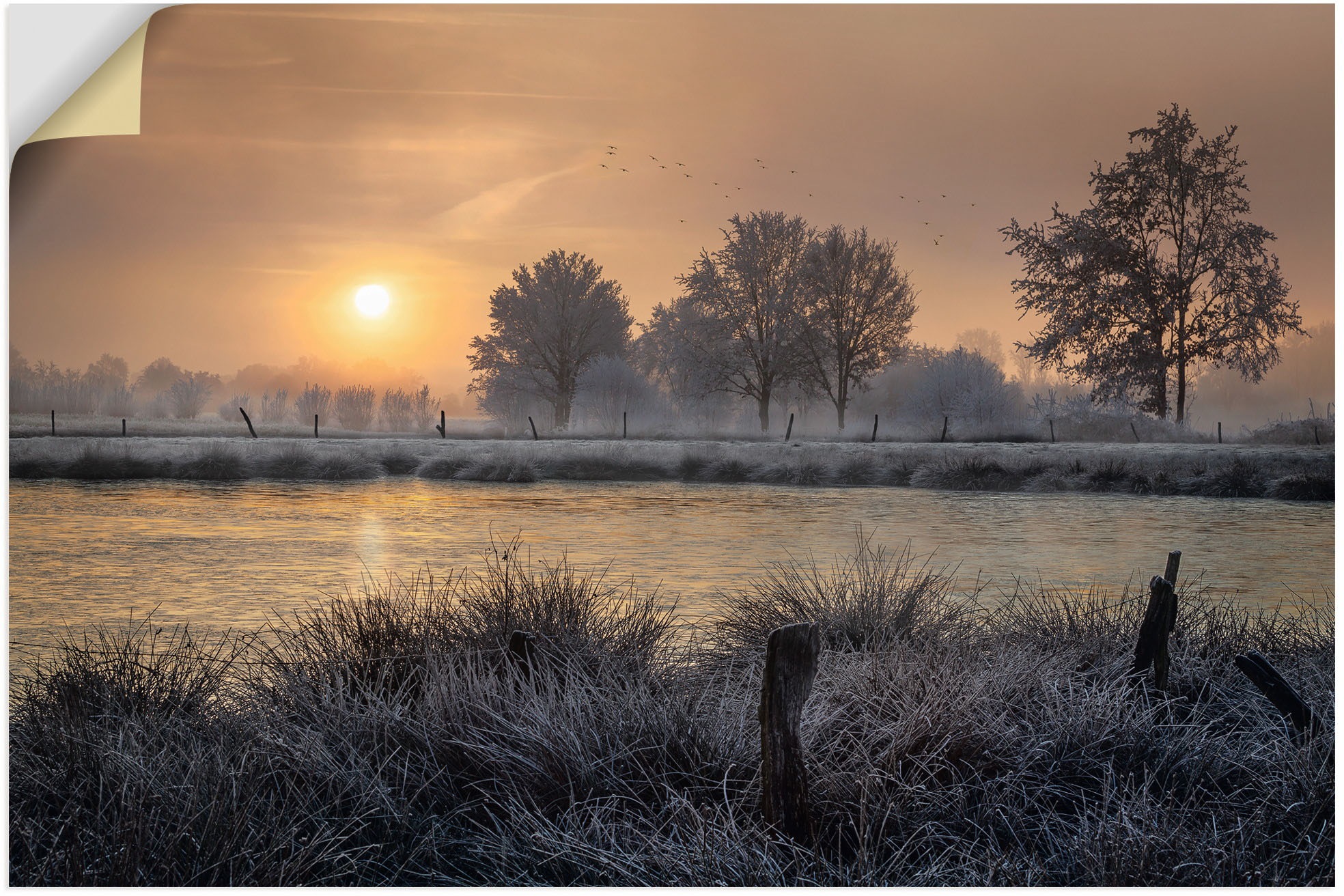 Artland Wandbild "Ein Wintertag beginnt", Bilder vom Sonnenuntergang & -auf günstig online kaufen