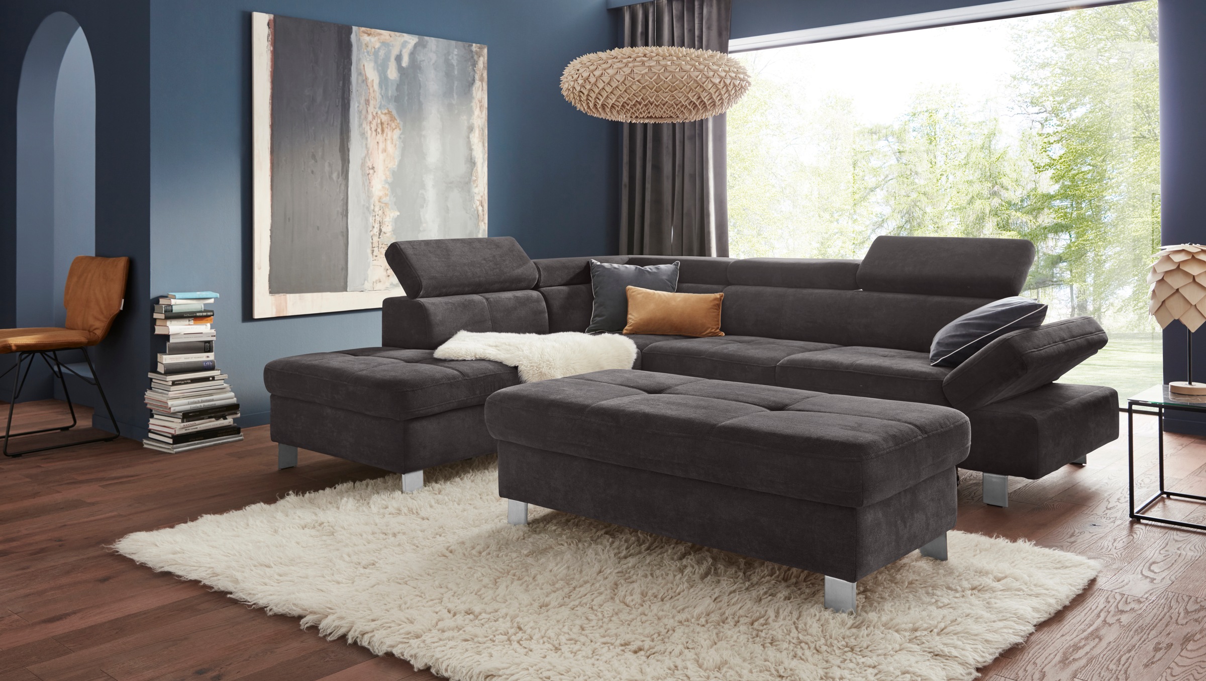 exxpo - sofa fashion Ecksofa »Fiji, L-Form«, mit Kopf- bzw. Rückenverstellung, wahlweise mit Bettfunktion
