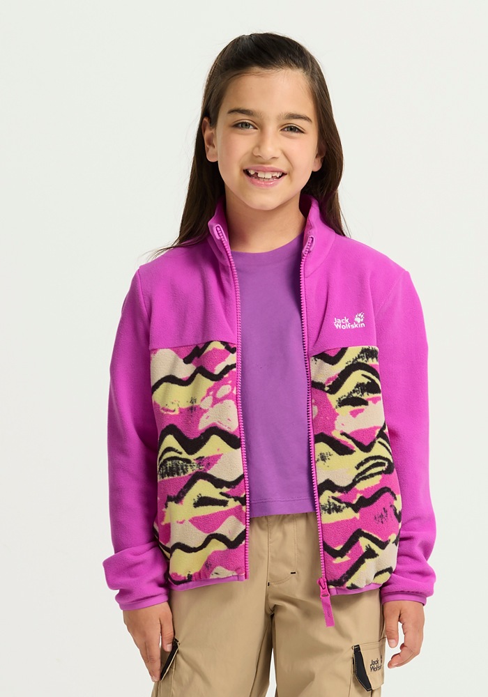 Jack Wolfskin Fleecejacke »PAW ERA 100 PRINT FZ K« Atmungsaktiv, leicht, Übergangsjacke