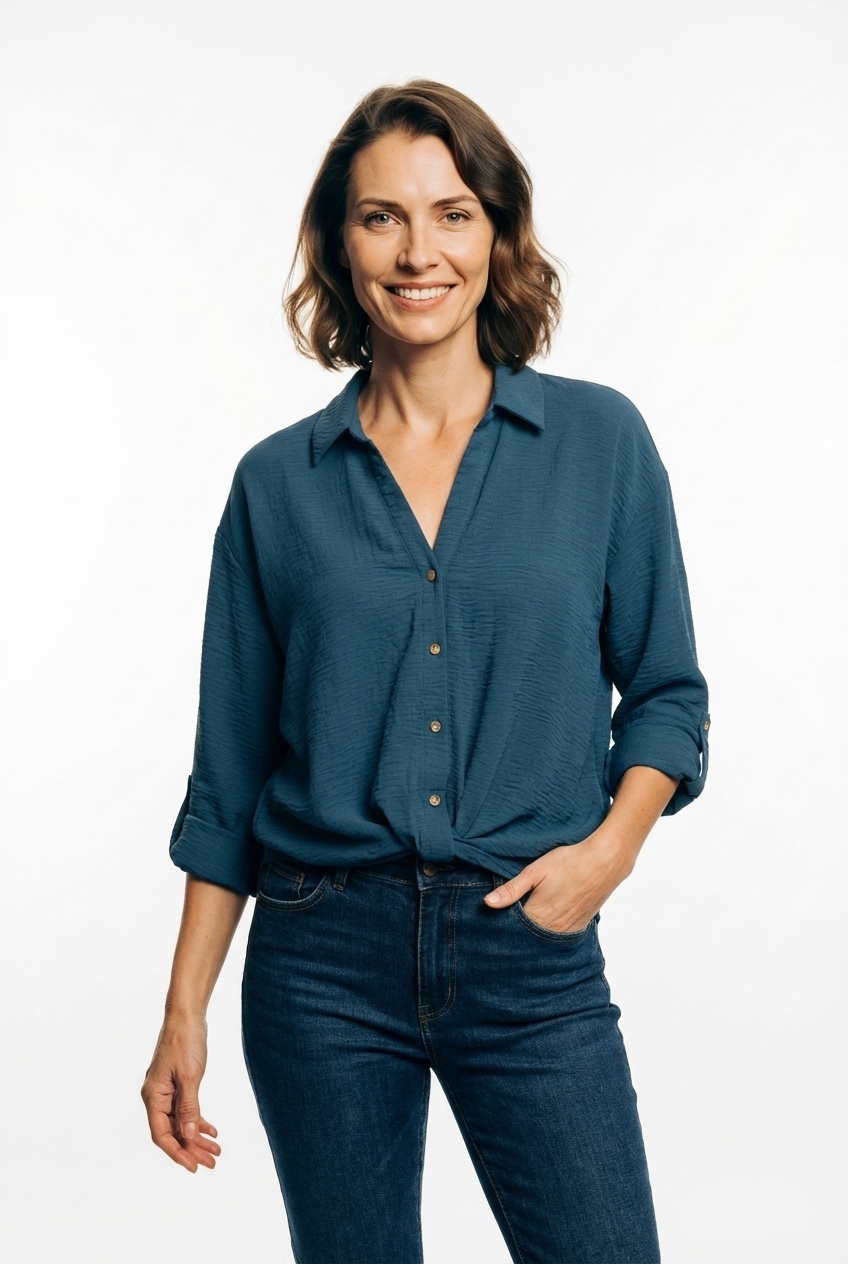 Vero Moda Hemdbluse "VMIZZY LS DETAIL SHIRT WVN BTQ GA" mit geknoteter Fron günstig online kaufen