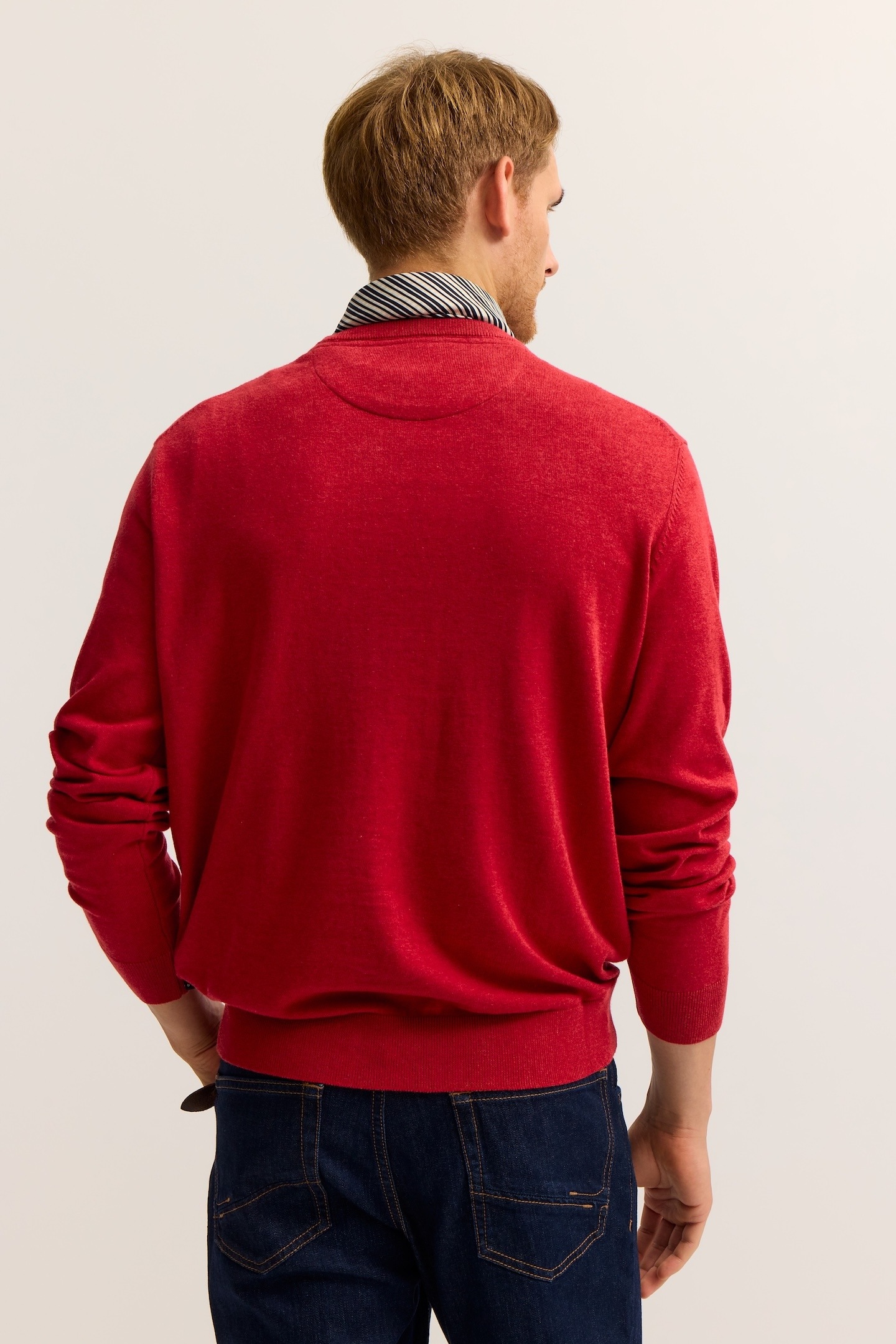 bugatti Rundhalspullover "Regular Fit" Basic Essential aus reiner Baumwolle günstig online kaufen