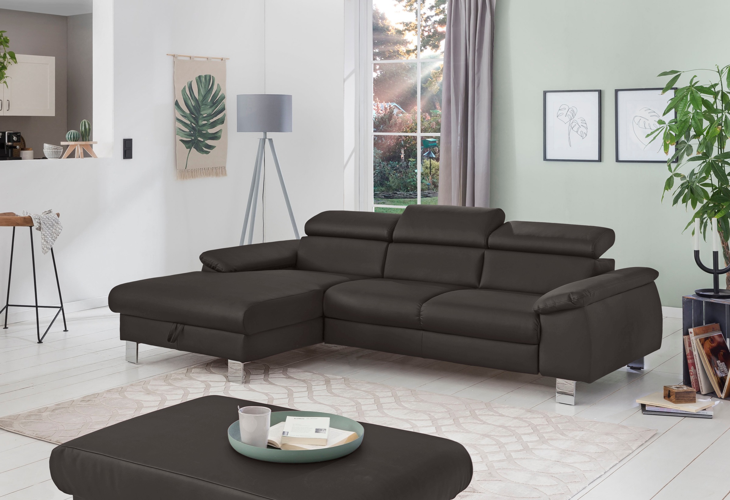 COTTA Ecksofa "Komaris L-Form, B: 244 cm" mit Kopfteilverstellung, optional günstig online kaufen