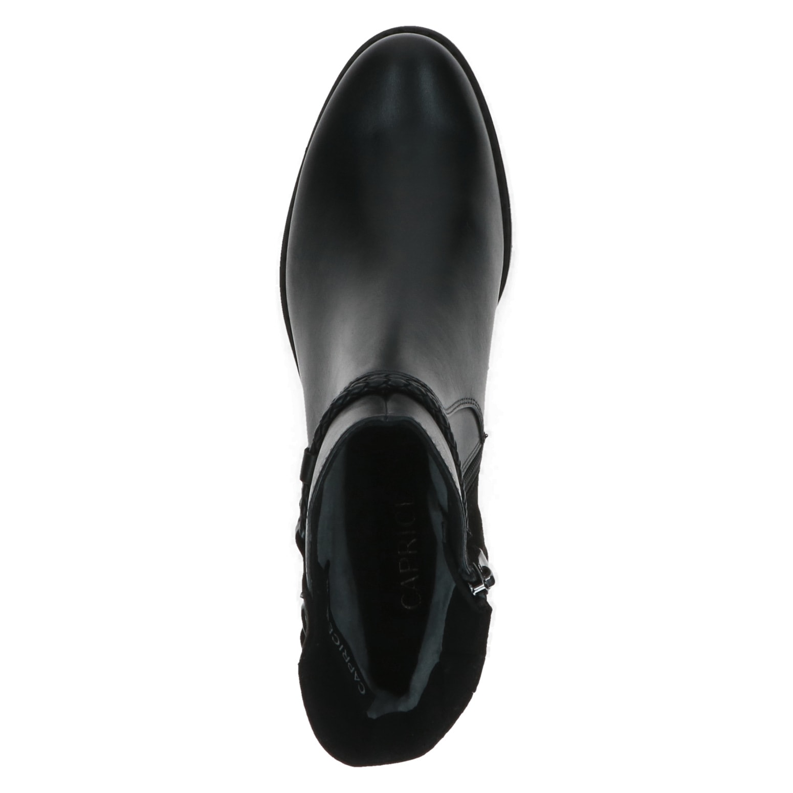 Caprice Stiefelette, Blockabsatz, Businessschuh mit geflochtenem Zierriemchen