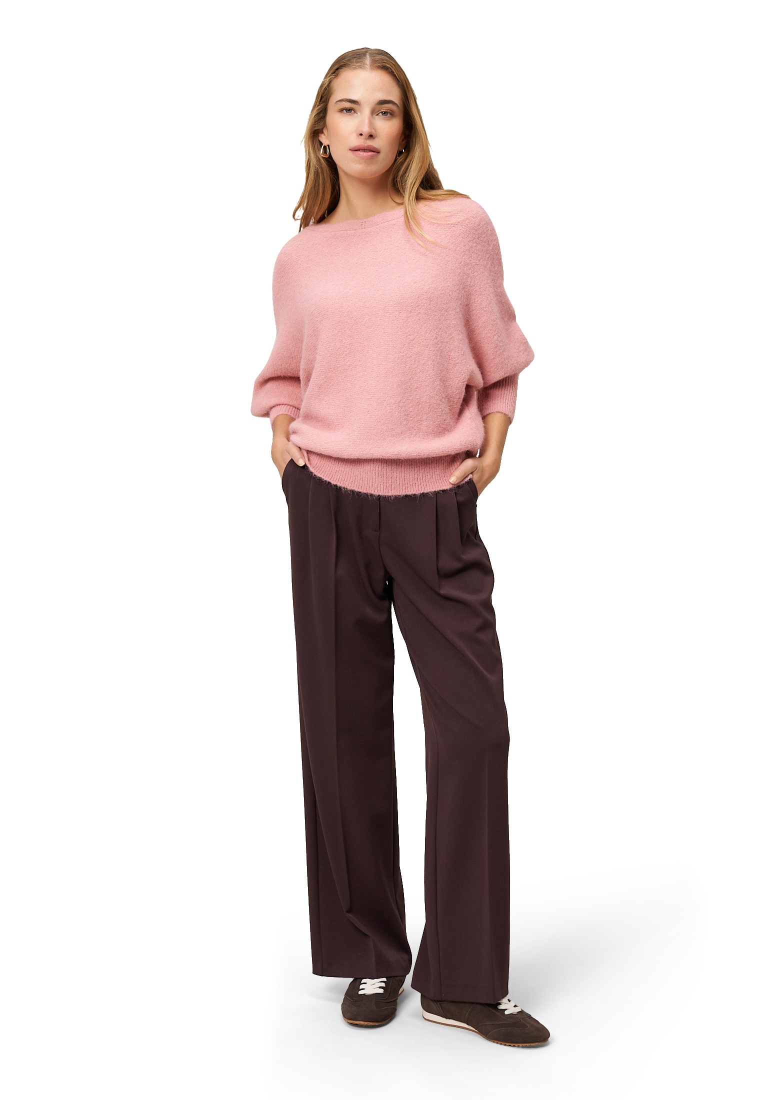 Zero Women Crewneck Knit Sweater Rose Melange 38 3