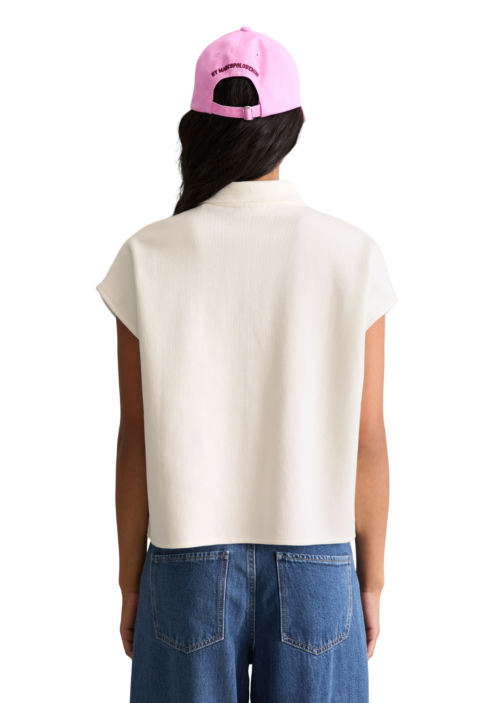 Marc O'Polo DENIM Poloshirt ärmellos wide aus Organic Cotton