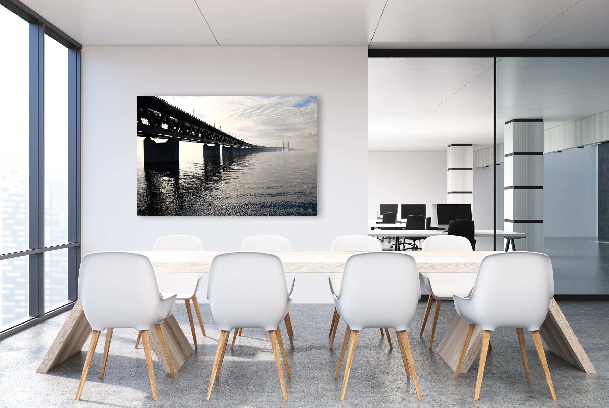 queence Leinwandbild "Marlon" Brücken  Foto  Kunst 1 Stk. tlg. Akustikbild günstig online kaufen