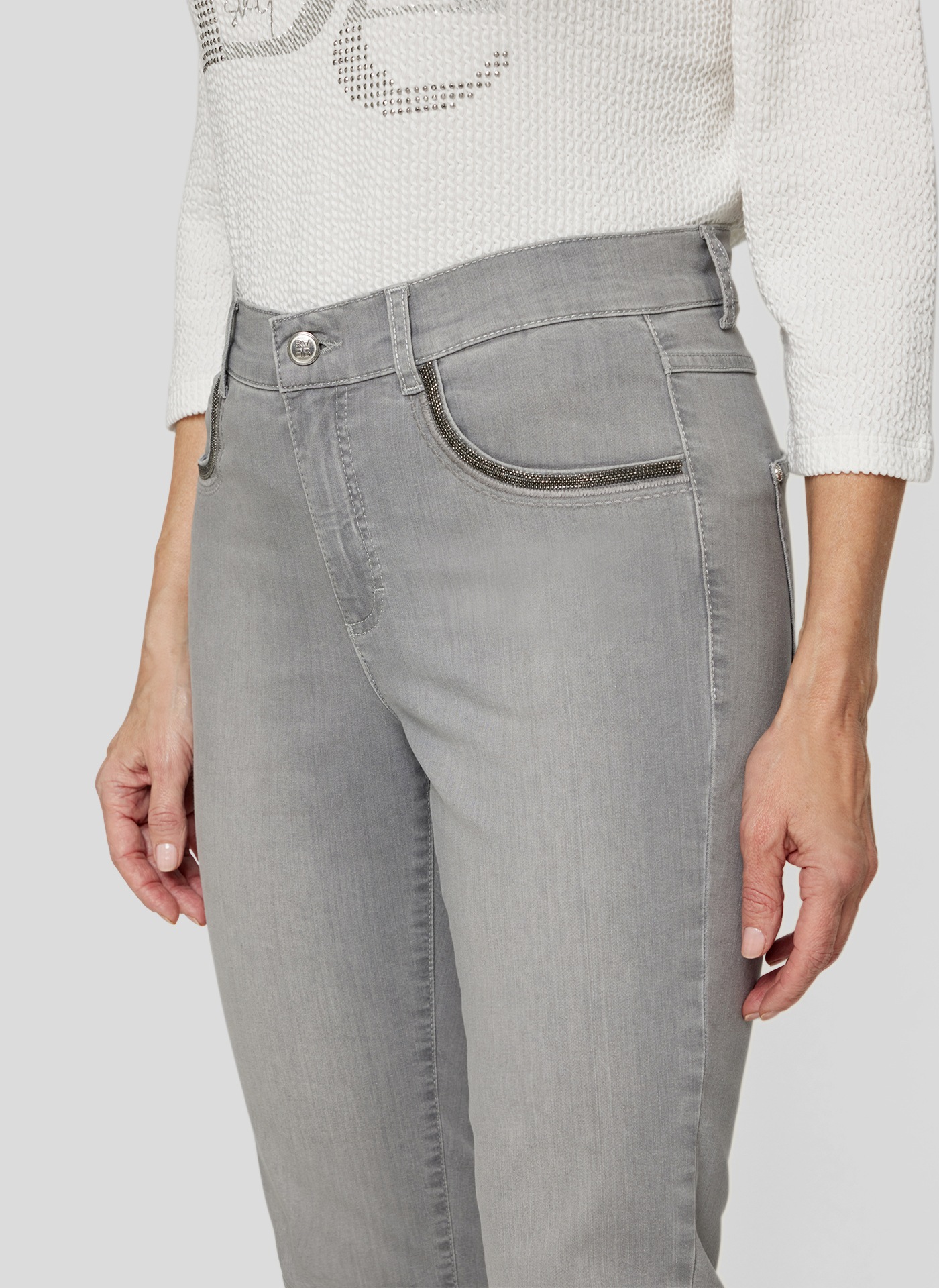 Rabe Jerseyhose »Rabe Sunny Jeans mit geschmückten Taschen«